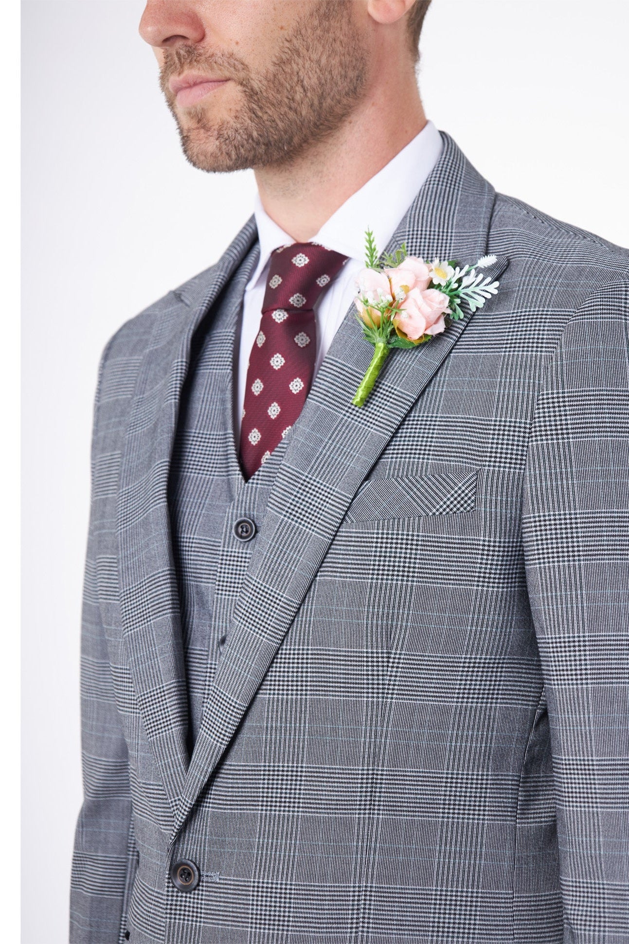 EKON - Prince of Wales Check Suit 3 Piece