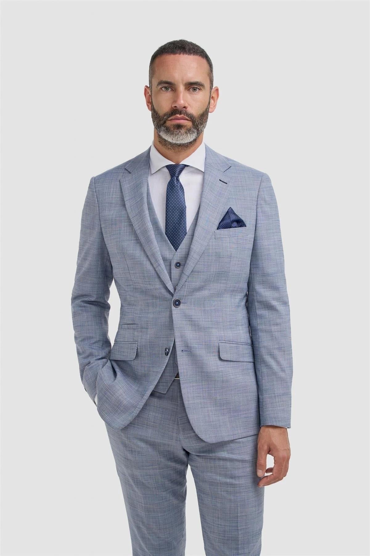 Cavani Camden Blue 3 Piece Suit – Men’s Slim Fit Wedding & Formal Suit