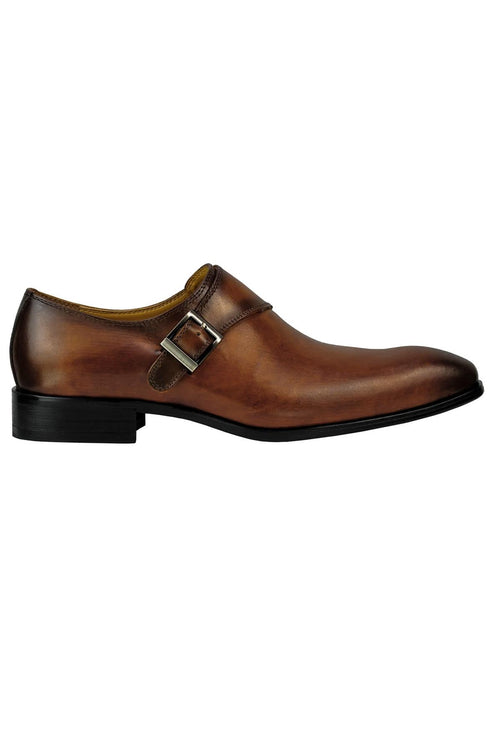 Real Leather Buckle Strap Slip Loafers