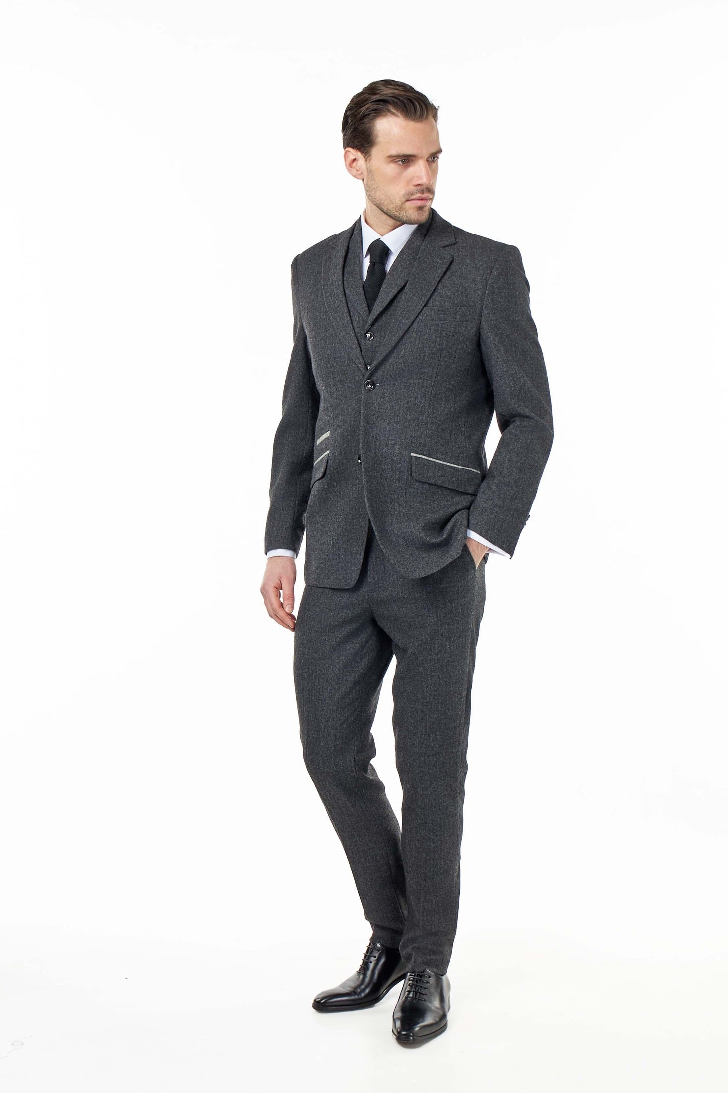 BRUCE – Tailored Wool Rich Herringbone Suit