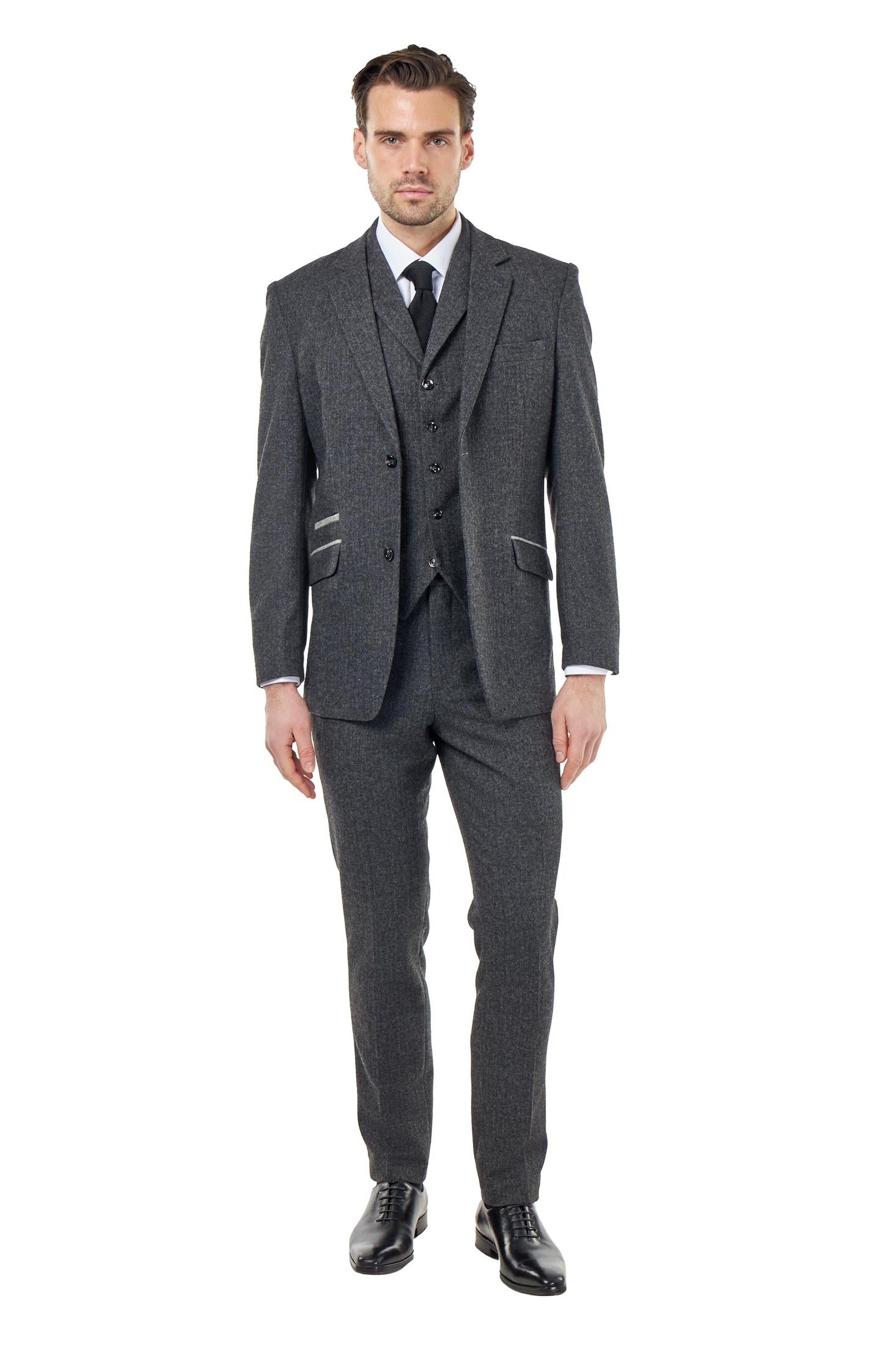 BRUCE – Tailored Wool Rich Herringbone Suit