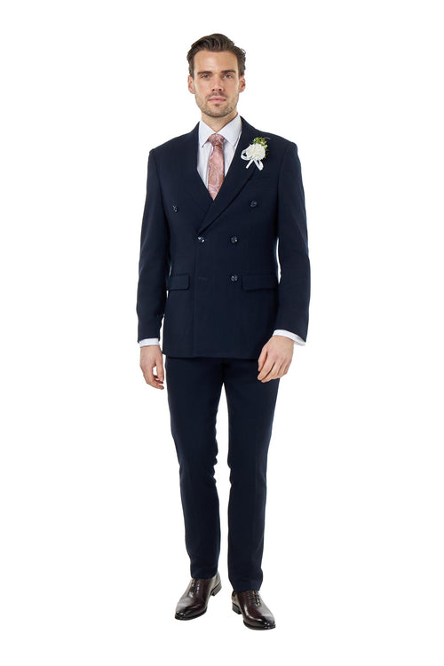 ZAK – NAVY BLUE DOUBLE BREASTED TAILORED 2 PIECE SUIT