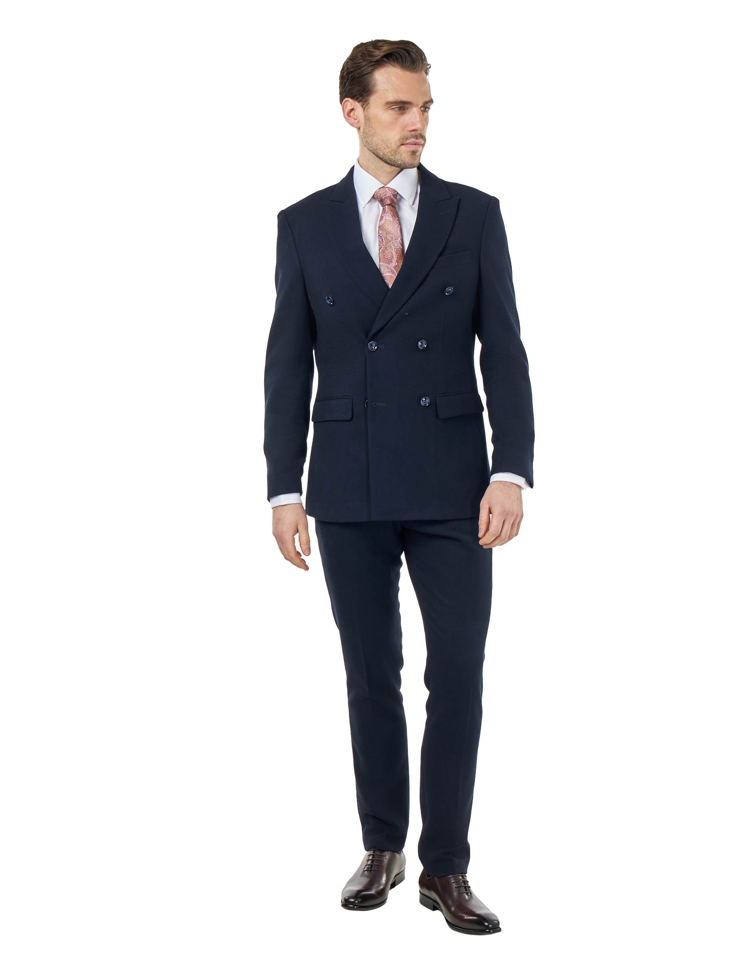 ZAK – NAVY BLUE DOUBLE BREASTED TAILORED 2 PIECE SUIT