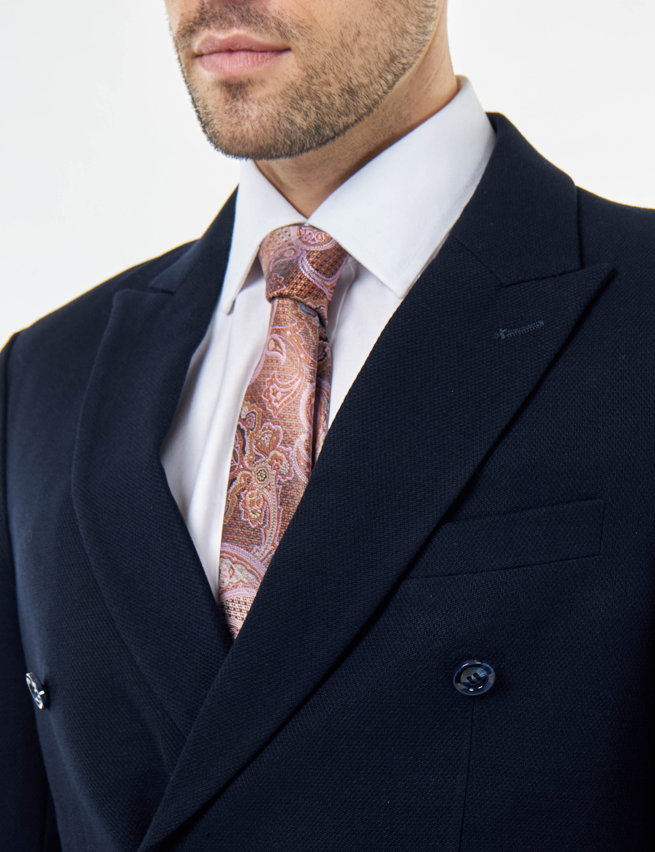 ZAK – NAVY BLUE DOUBLE BREASTED TAILORED 2 PIECE SUIT