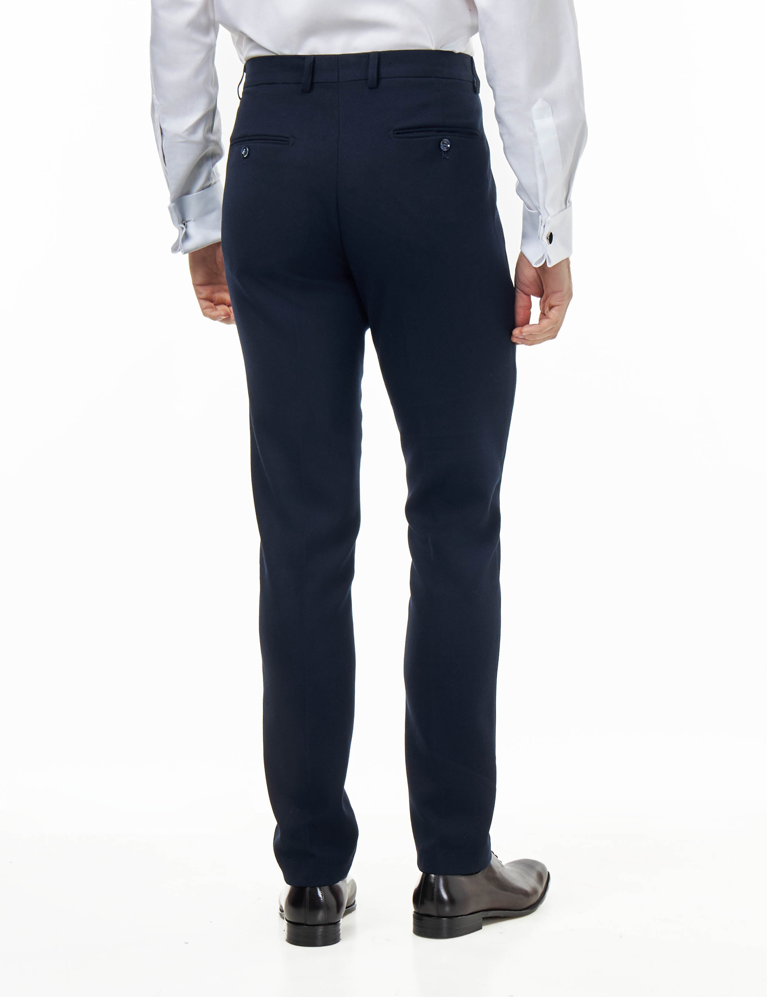 ZAK - NAVY BLUE HONEYCOMB TAILORED 3 PIECE SUIT