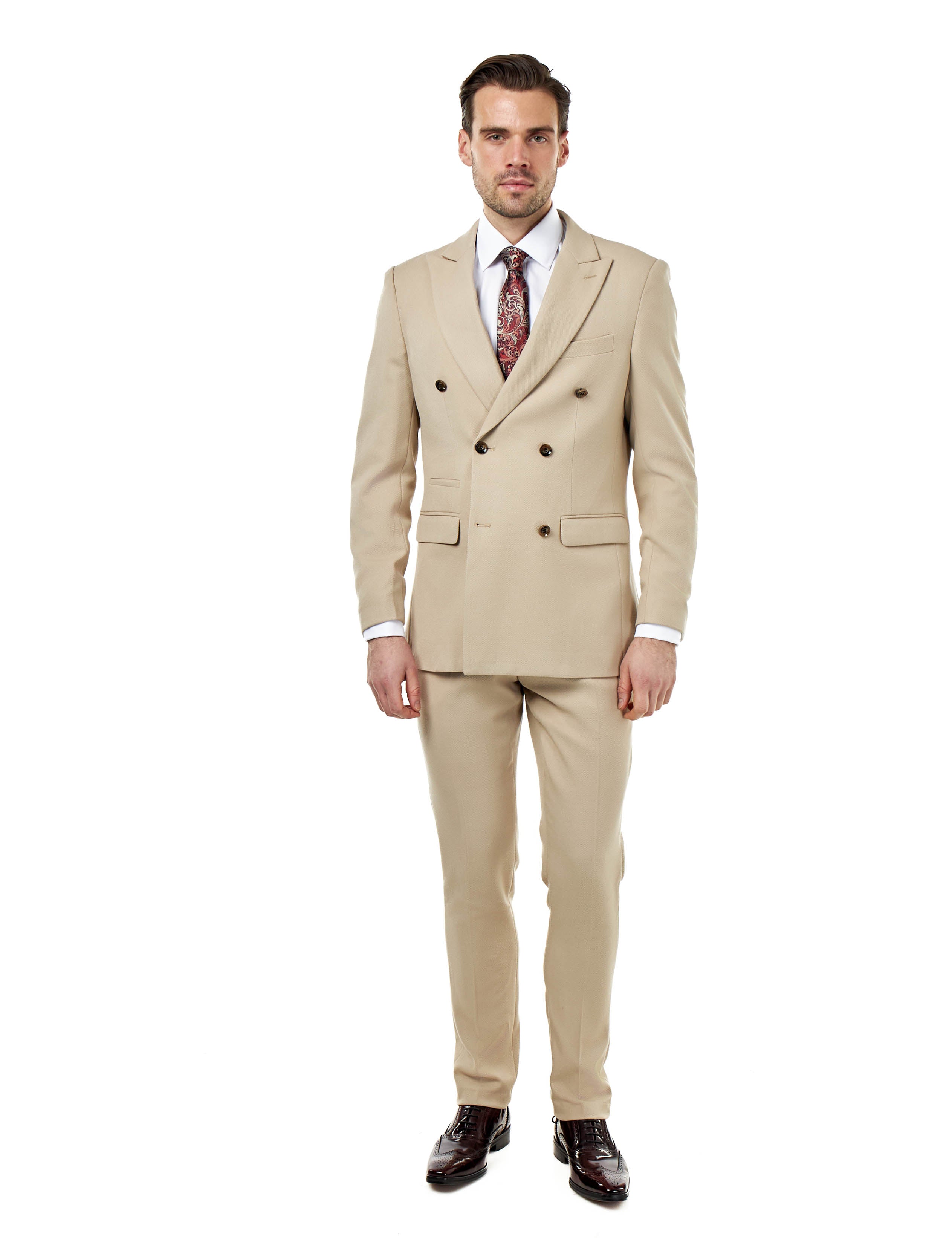 ZAK – Stone Double Breasted Tailored Suit