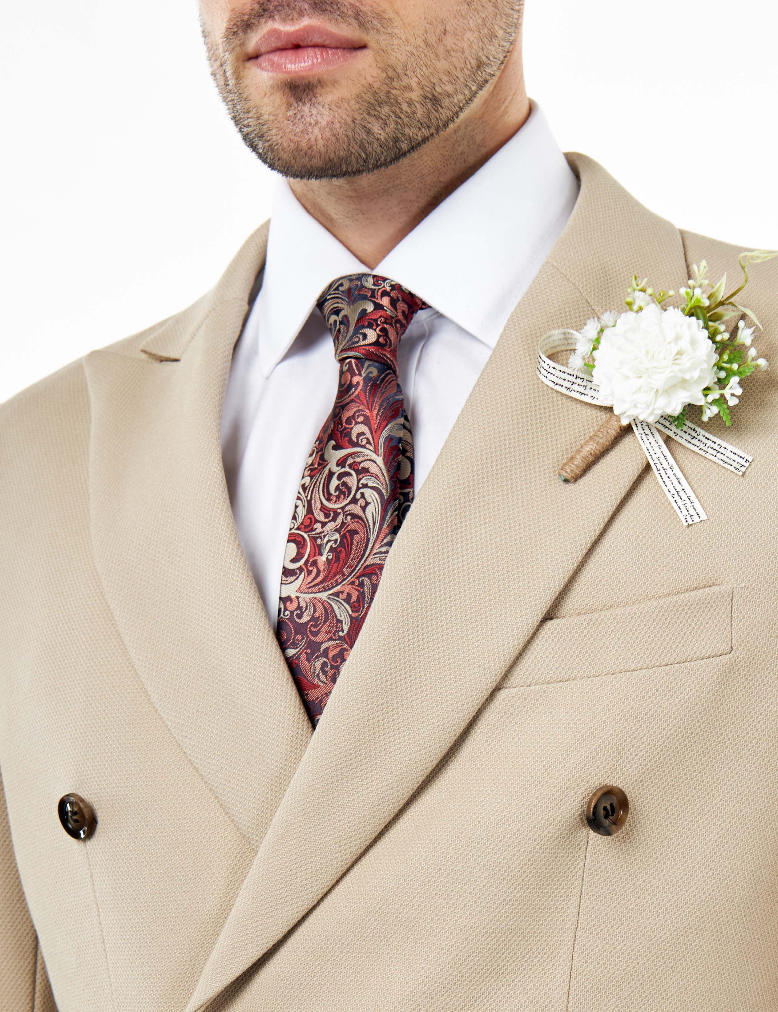 ZAK – Stone Double Breasted Tailored Suit