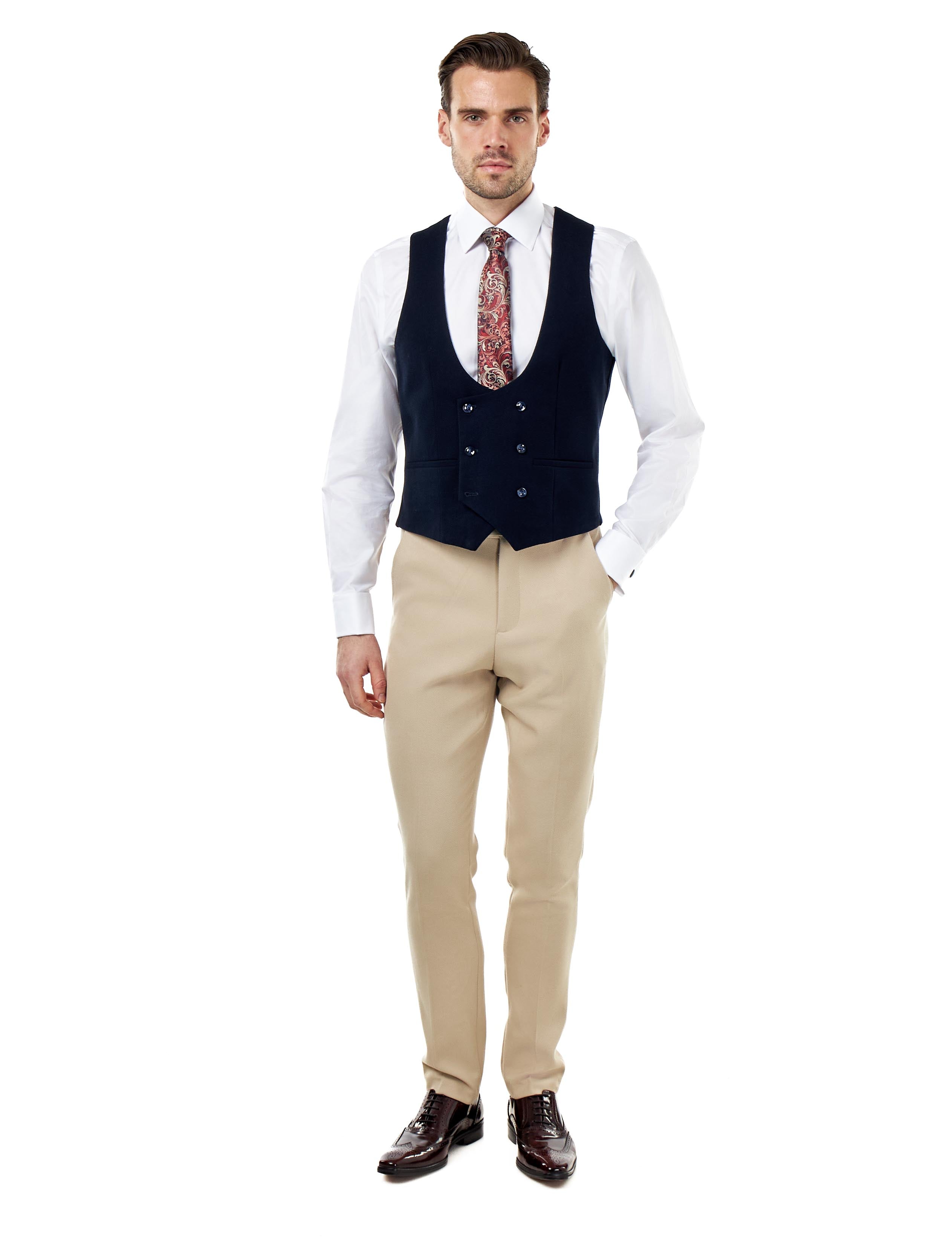 ZAK – STONE TAILORED 3 PIECE WEDDING SUIT