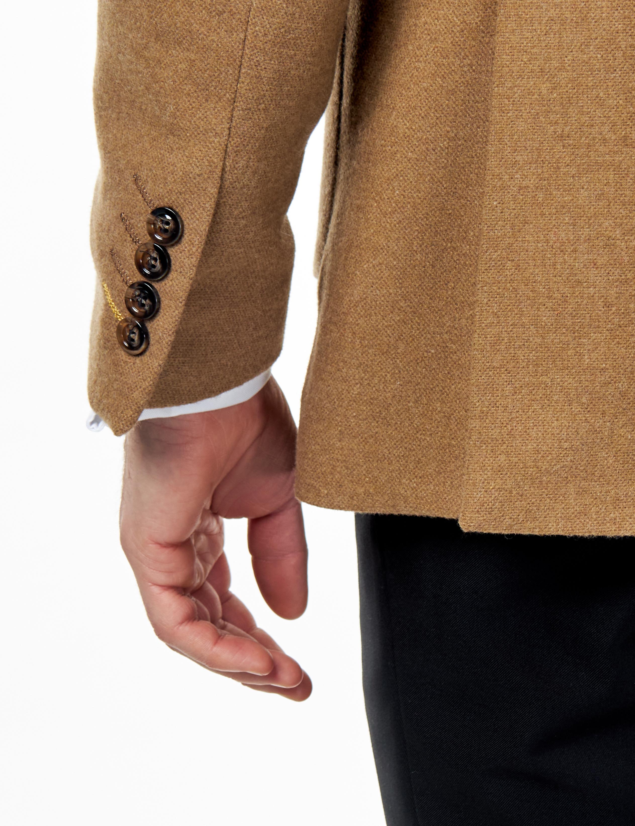 SEAN – Camel Wool Blend Stretch Tweed Jacket
