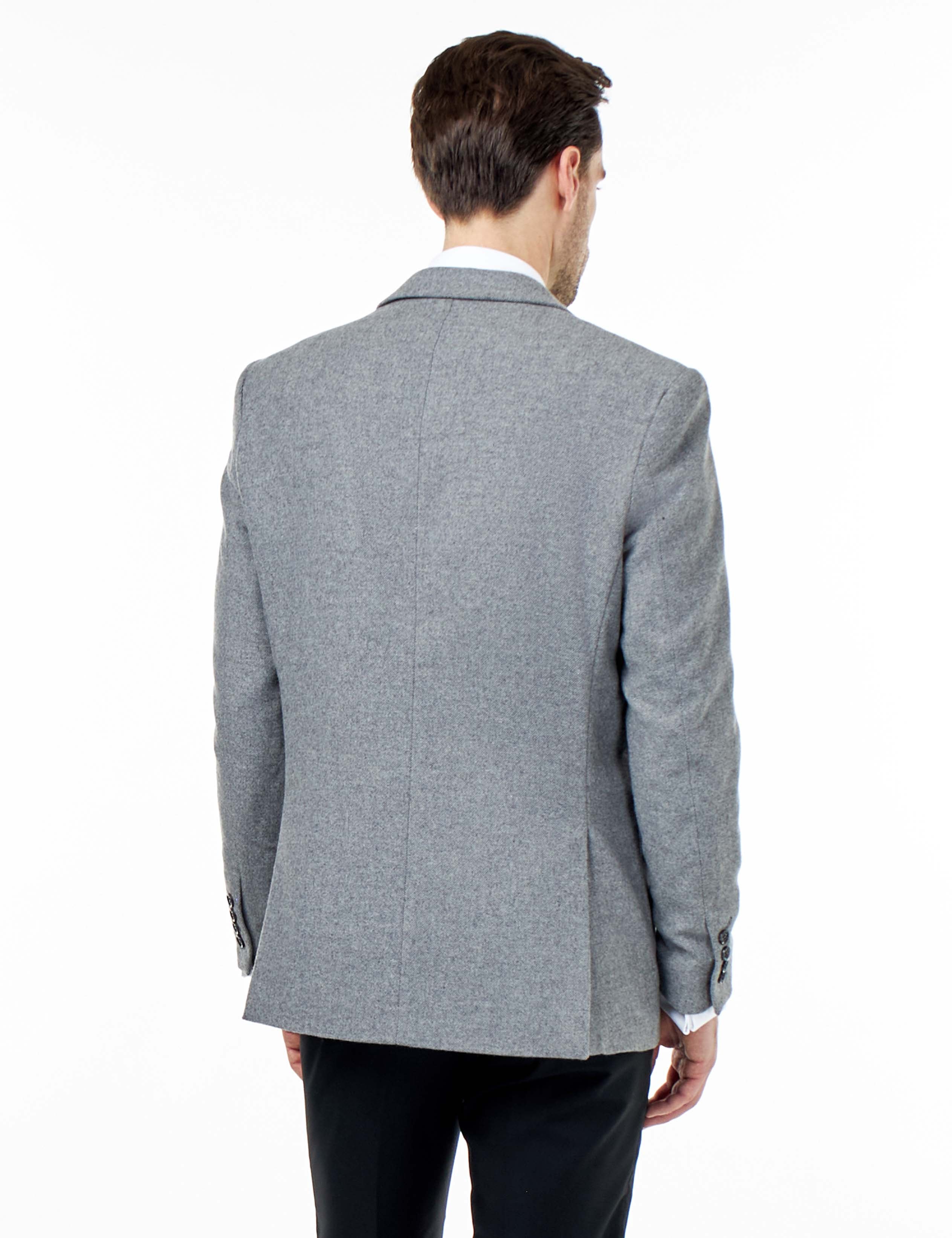 SEAN – Grey Wool Blend Stretch Tweed Jacket