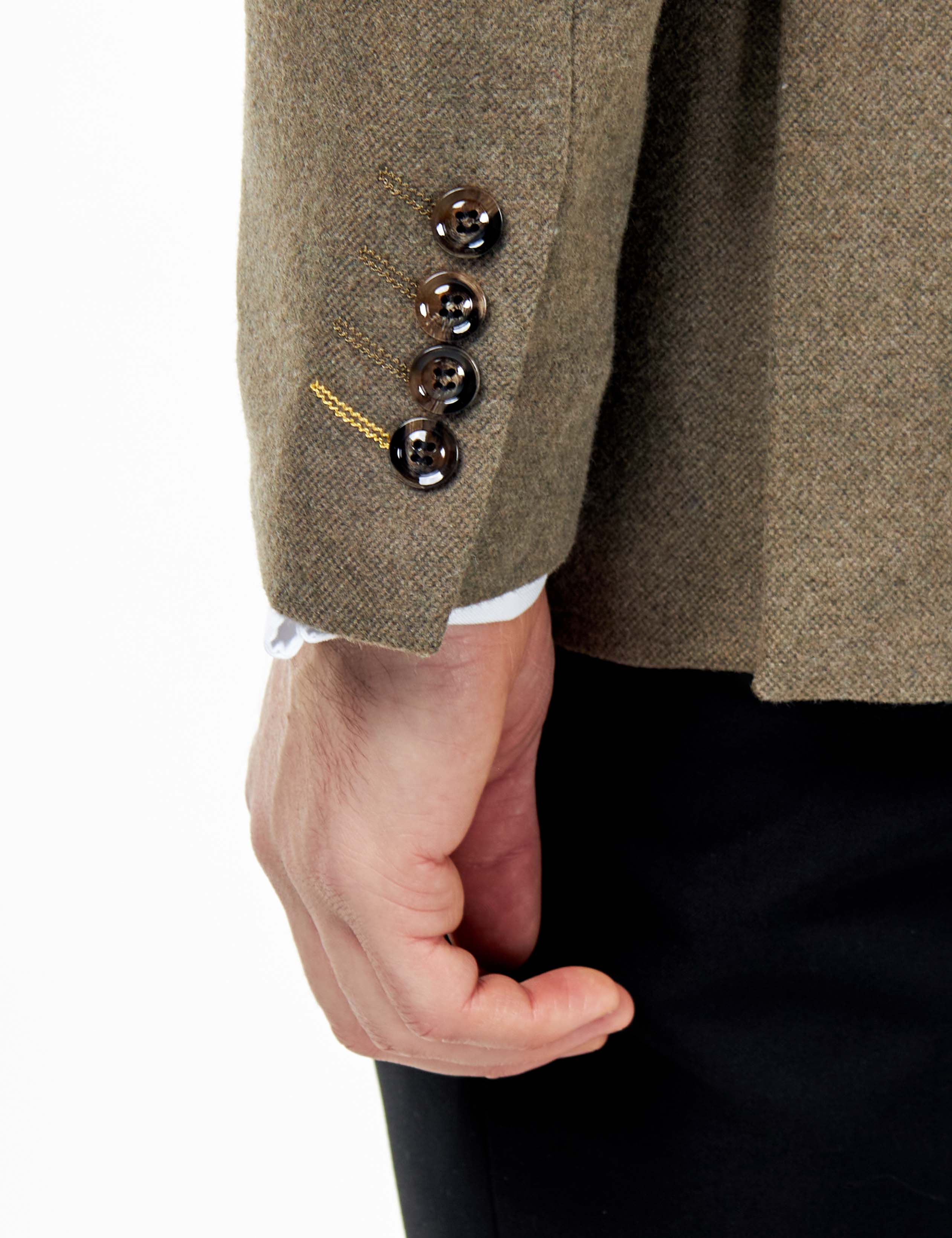 SEAN – Khaki Wool Blend Stretch Tweed Jacket