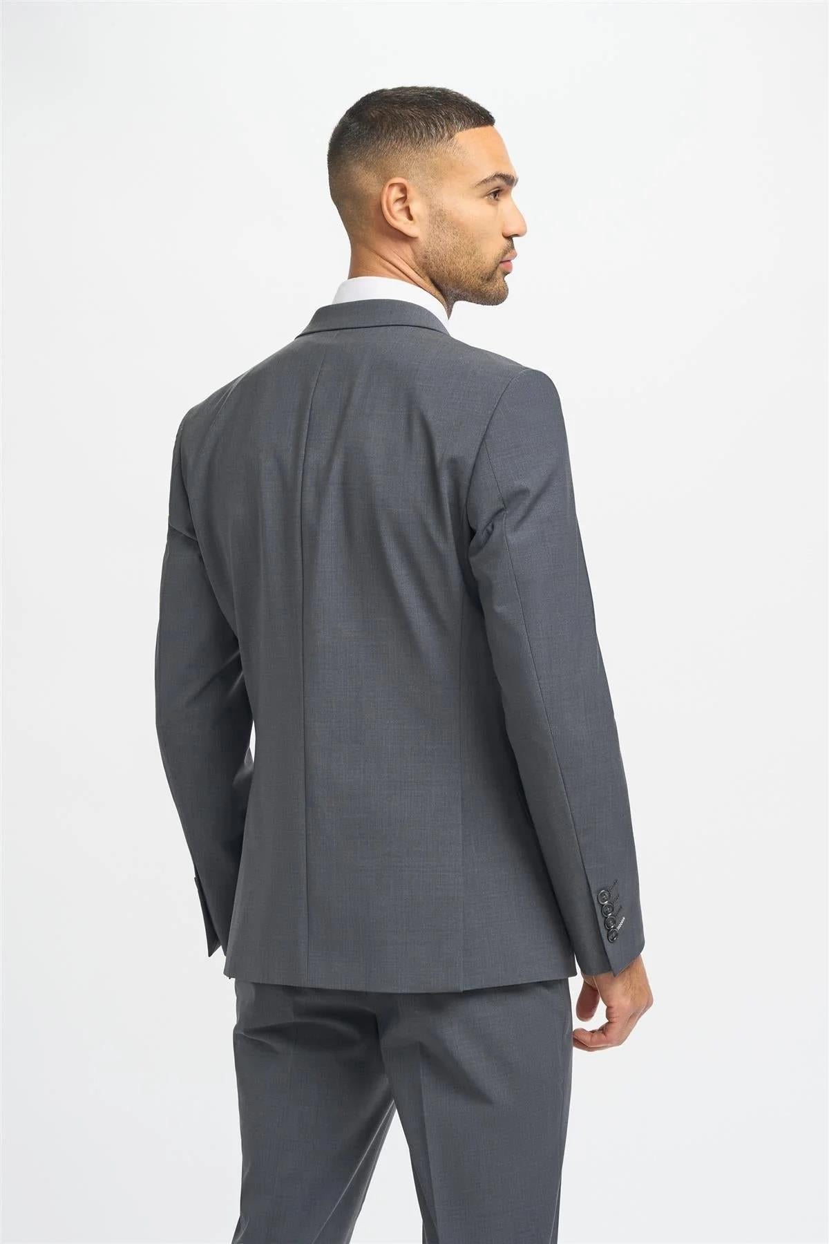 Cavani Bond Wool Rich Charcoal Double Breasted 2 Piece Suit