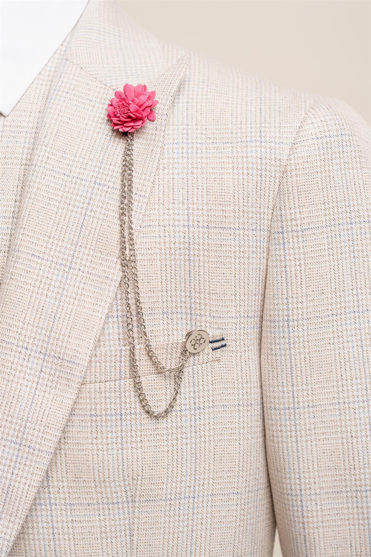 Cavani Men’s Flower Lapel Chain Pin