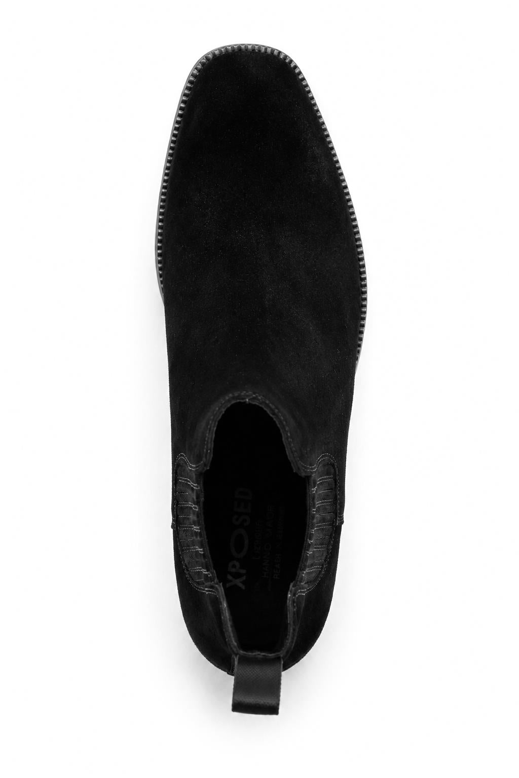 RAMOS Men’s Black Smooth Suede Leather Chelsea Boots