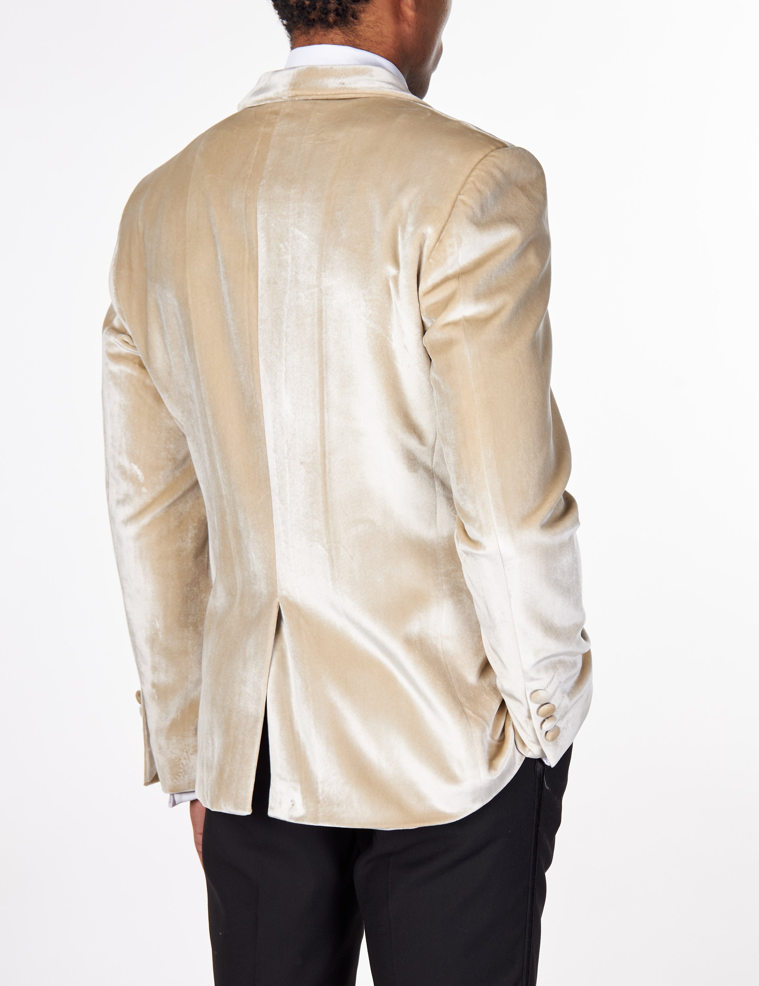 SHAWL COLLAR VELVET TUXEDO – CREAM