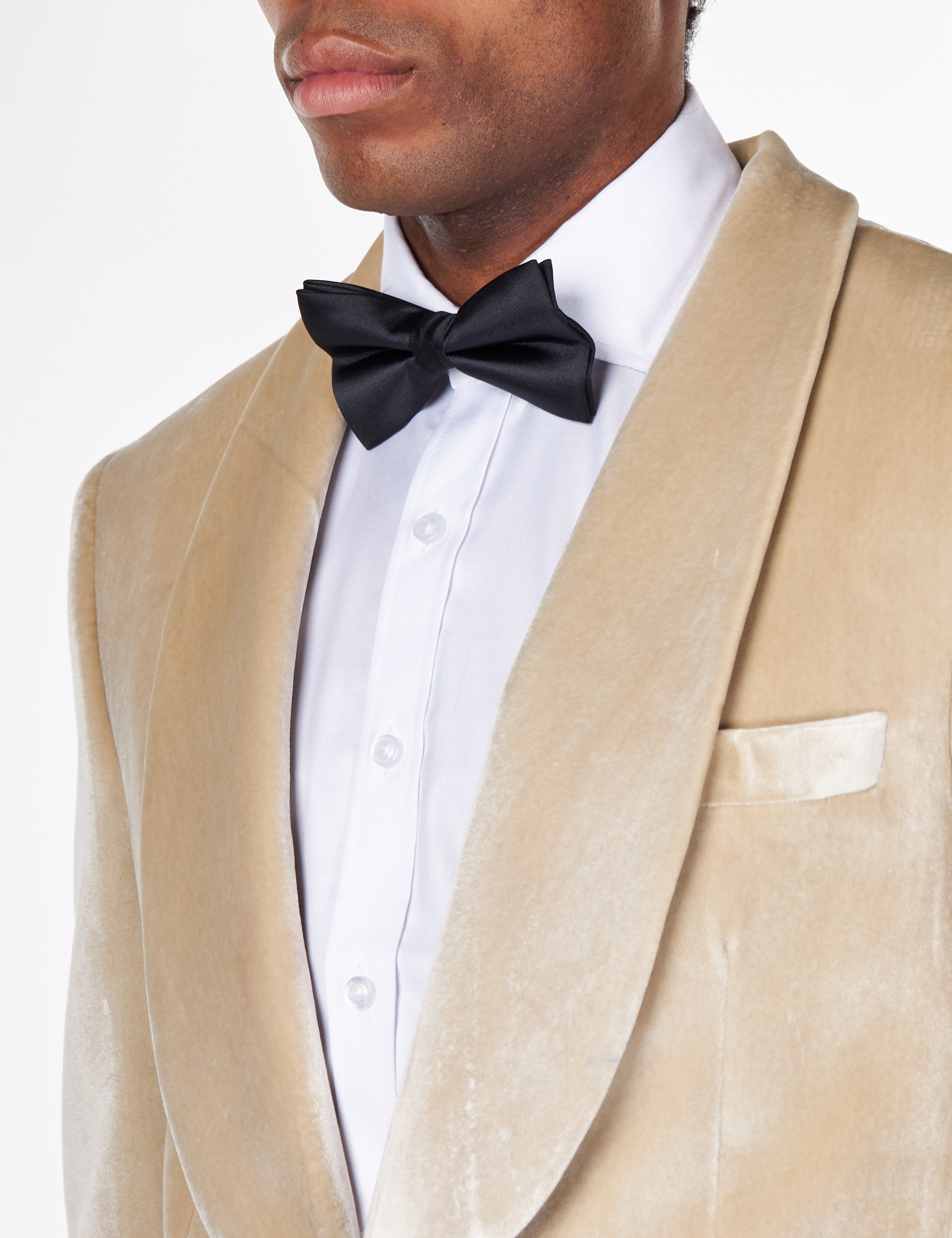 SHAWL COLLAR VELVET TUXEDO – CREAM