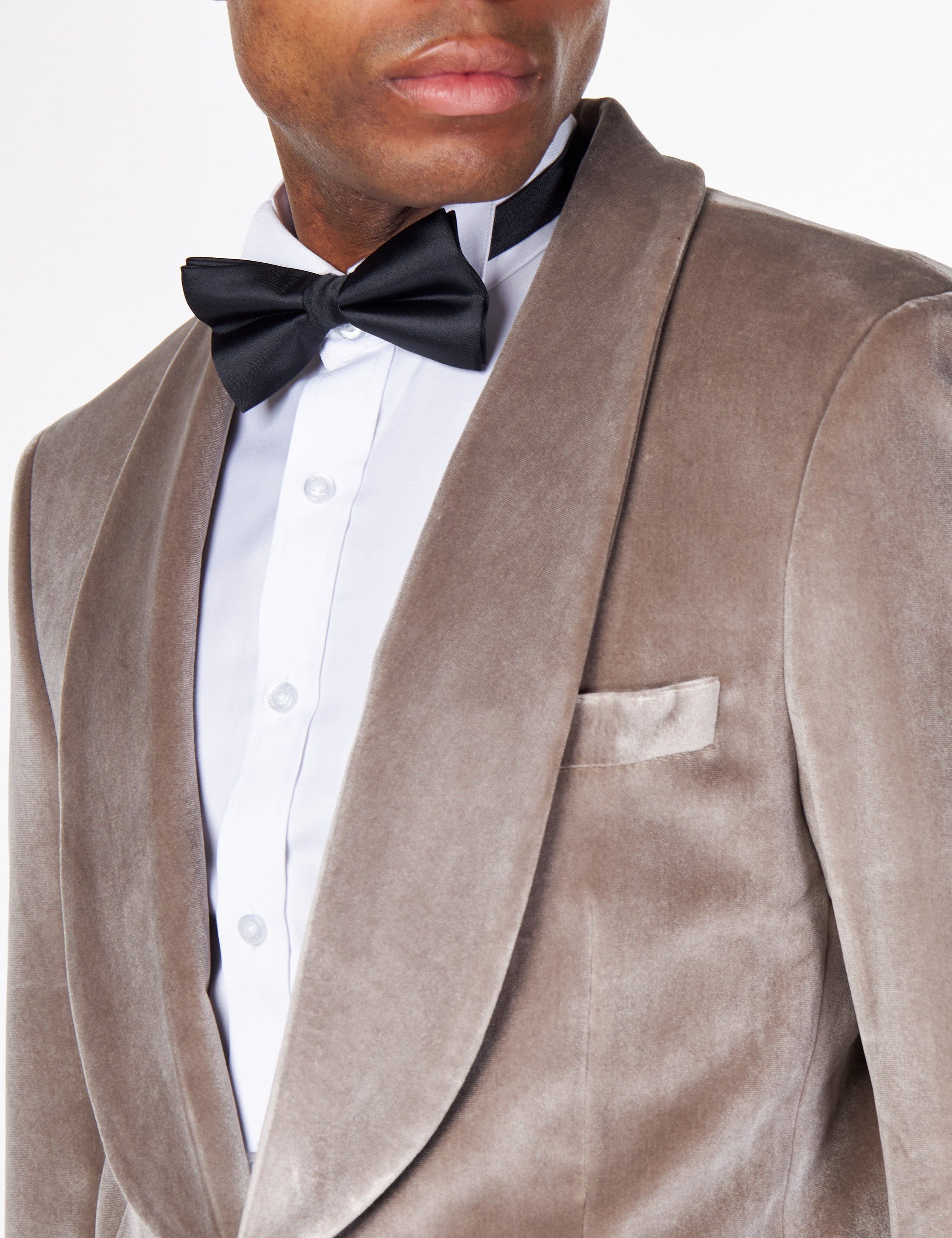 SHAWL COLLAR VELVET TUXEDO – GREY