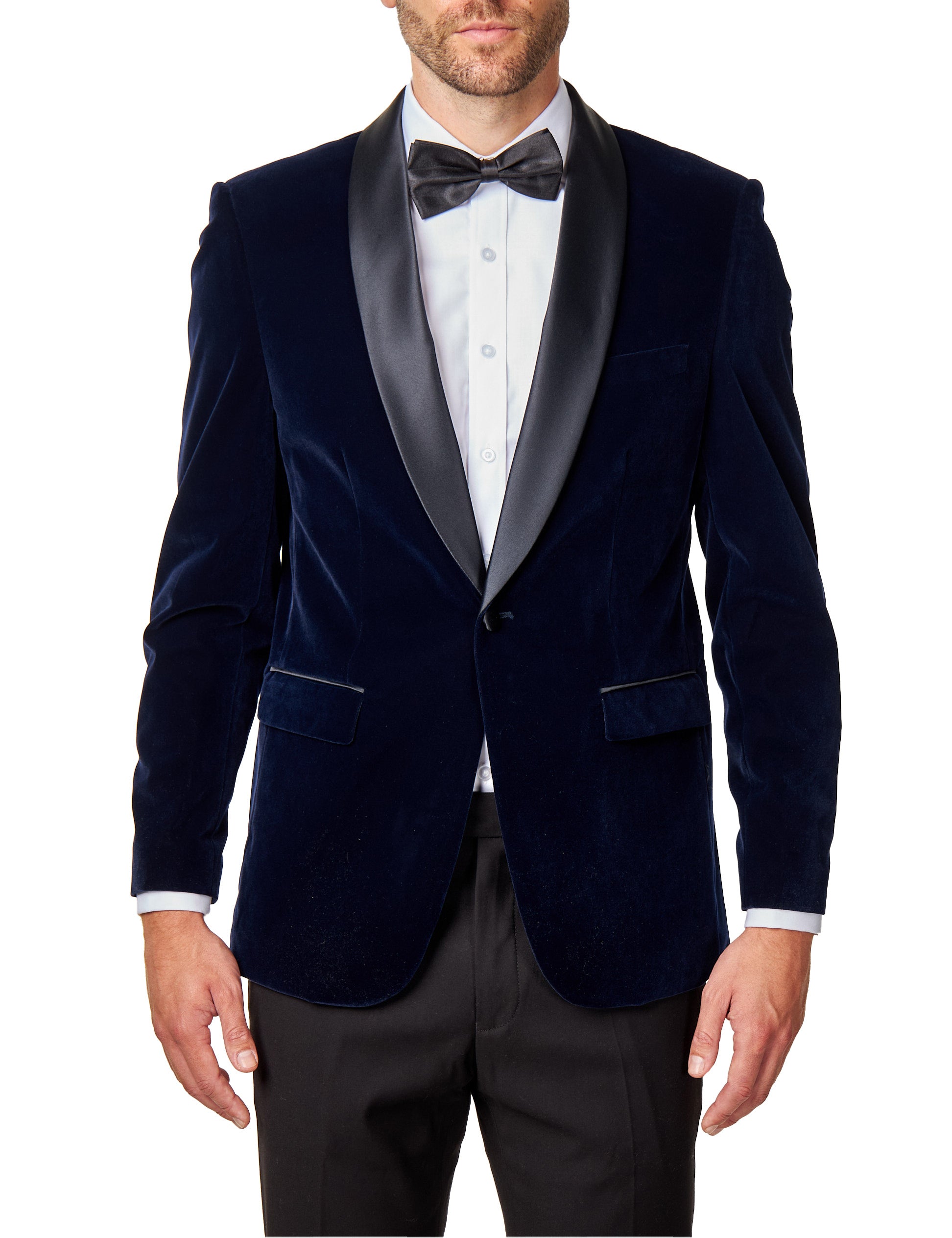 TUXEDO GARY - NAVY SOFT VELVET JACKET