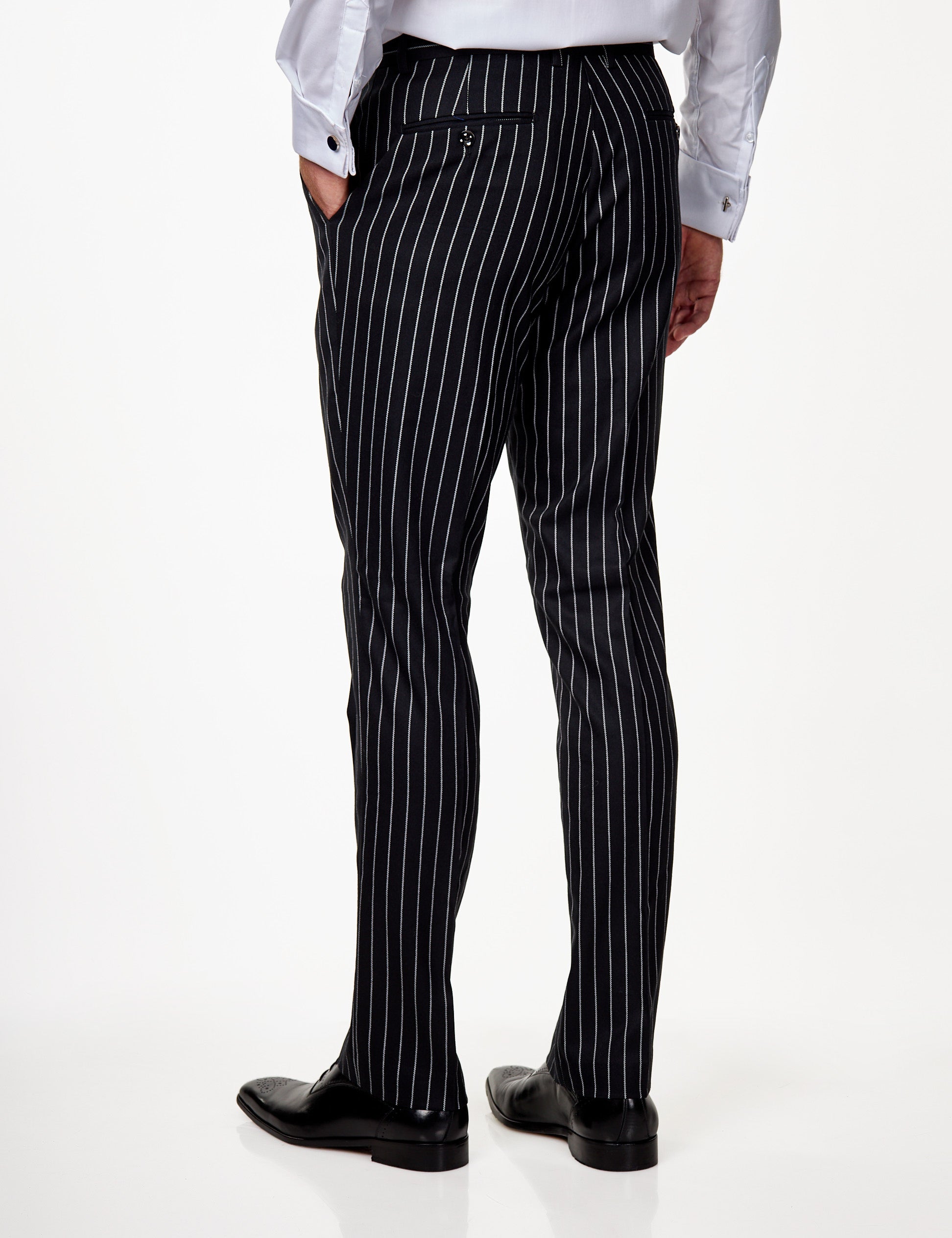 ALFRED  - BLACK PINSTRIPE TROUSER