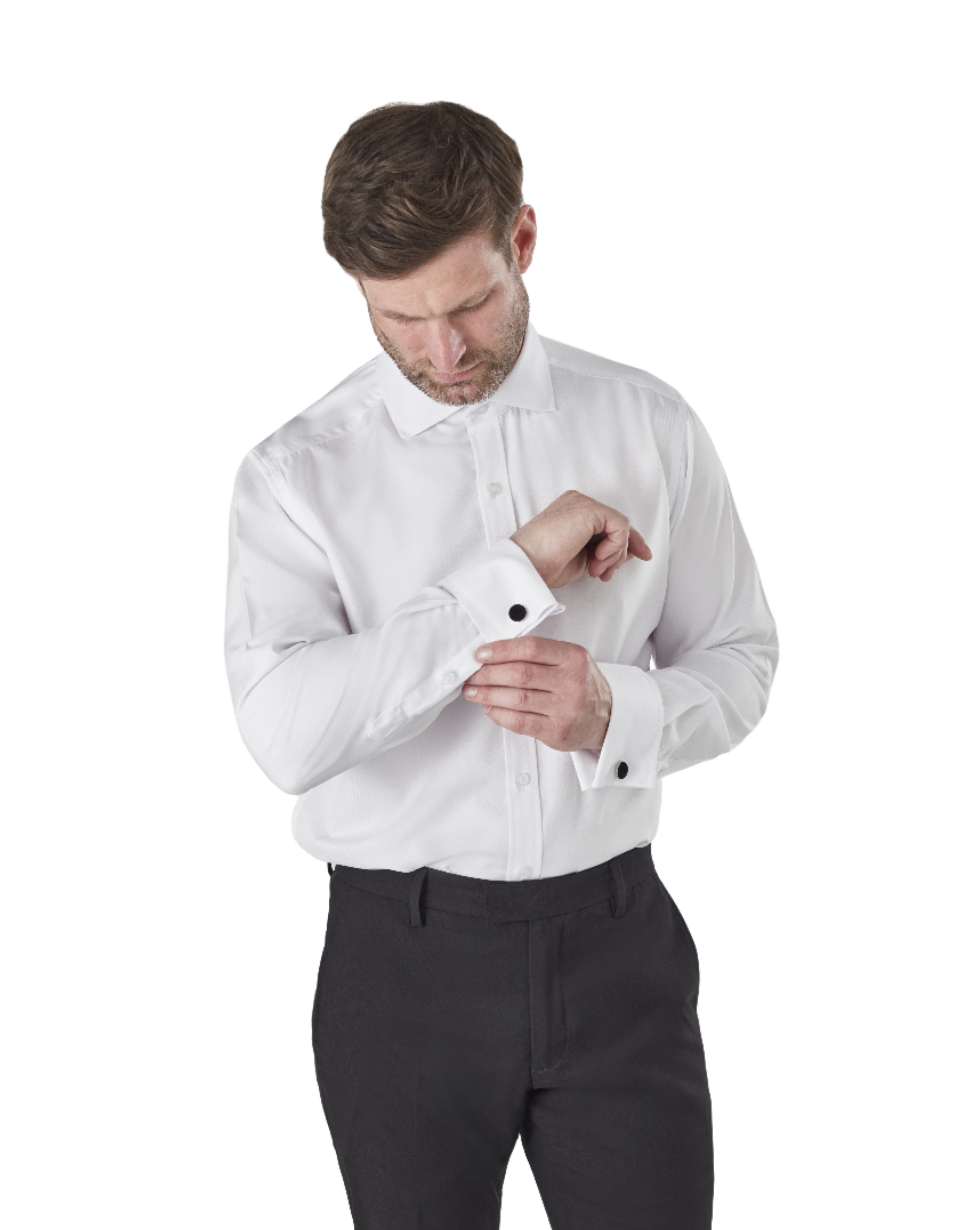 WHITE SHIRT WITH DOUBLE CUFFLINKS