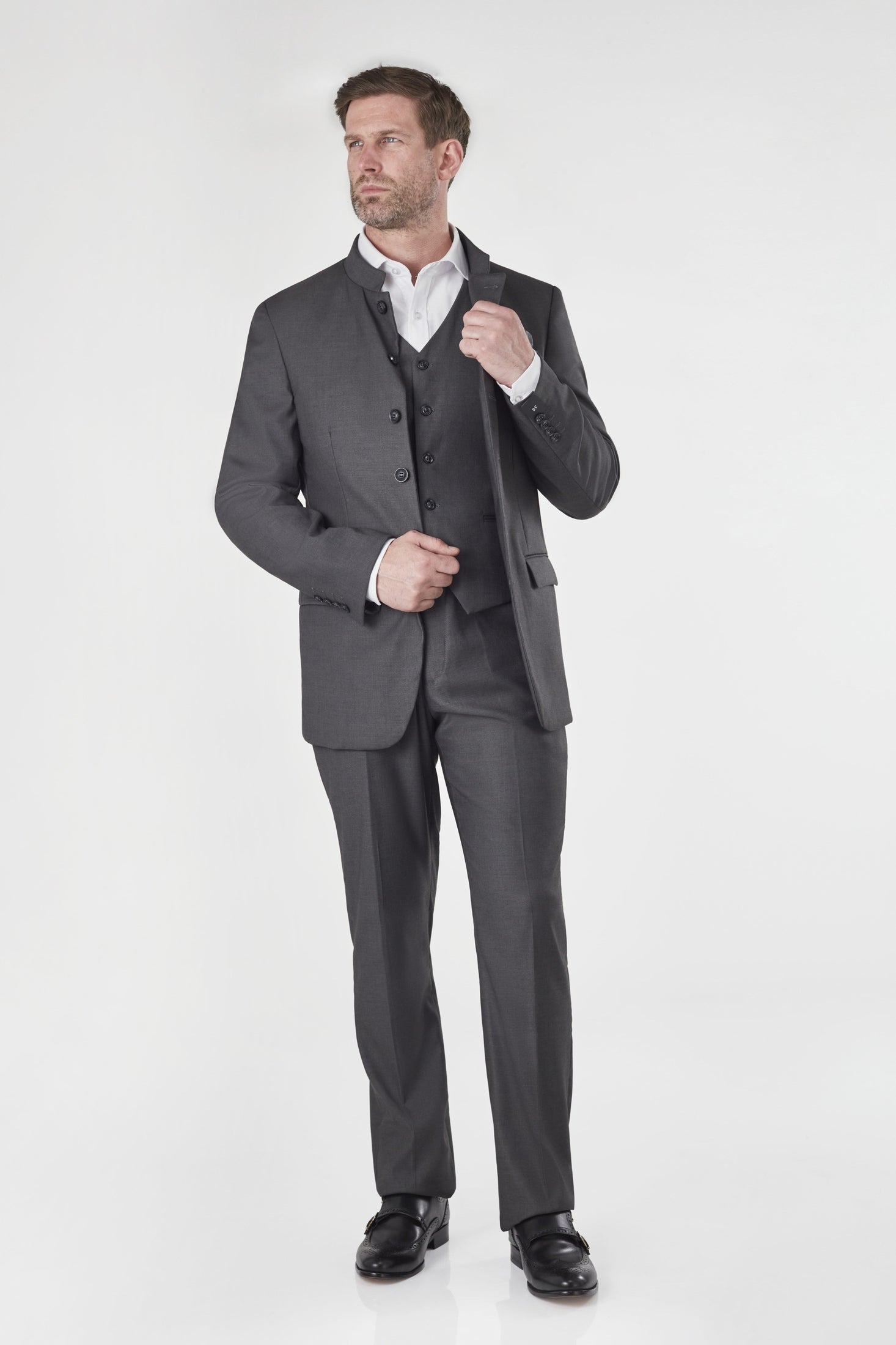 Chinese Grandad Collar 3 Piece Suit