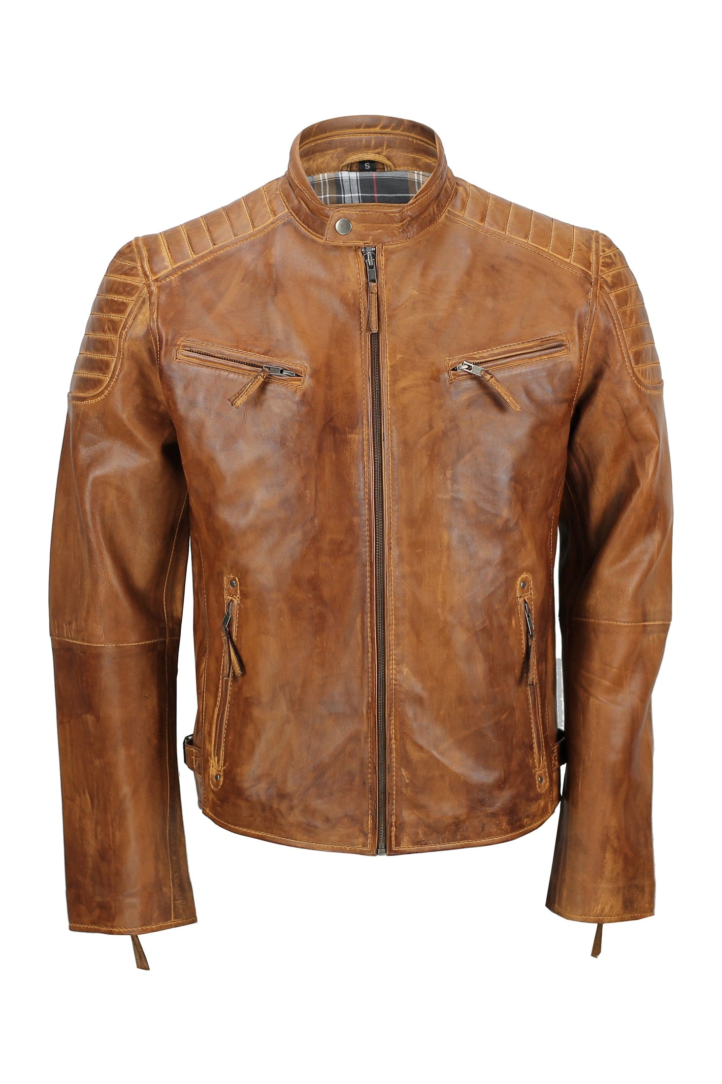 MEN'S BIKER TIMBER LEATHER JACKET