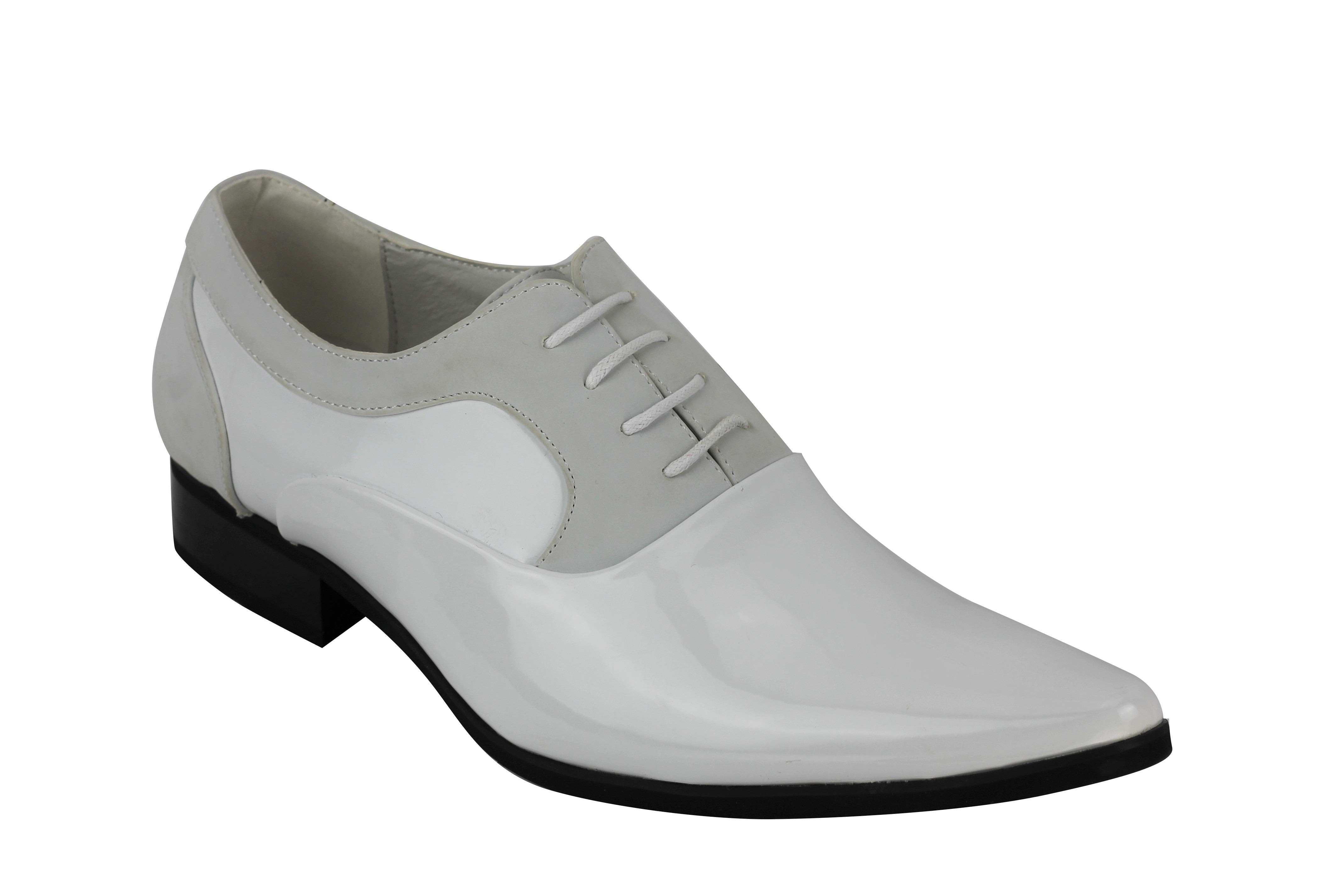 SHINY FAUX LEATHER FORMAL LACE UP SHOES