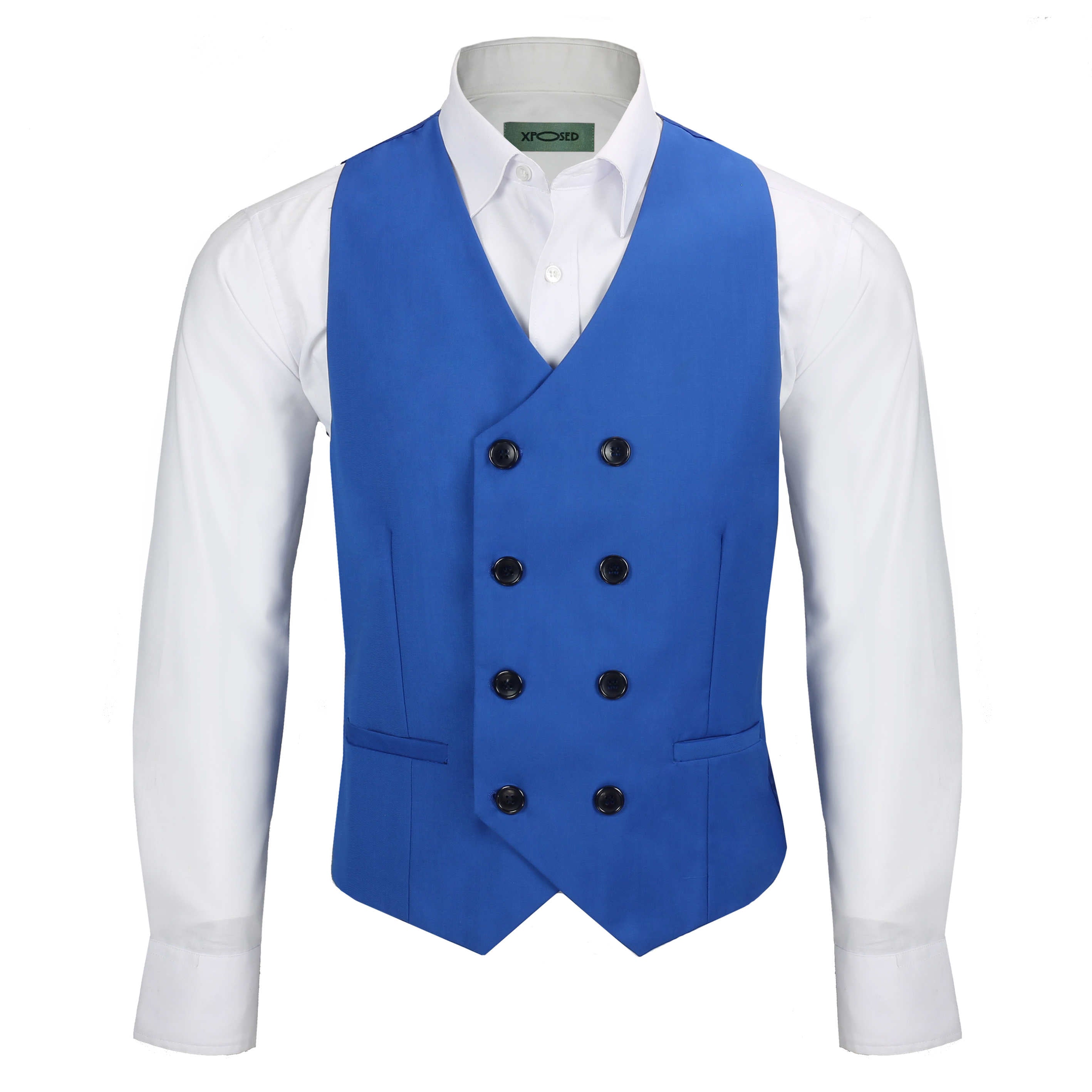 BLUE  DOUBLE BREASTED WAISTCOAT