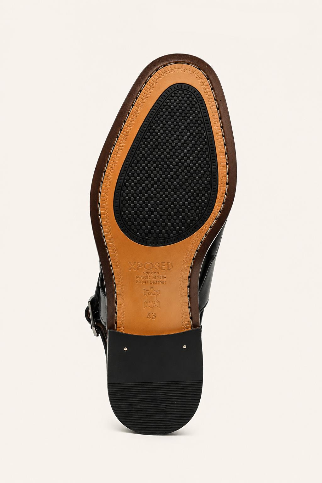 Men's Black Handmade Real Leather Woven Sandals