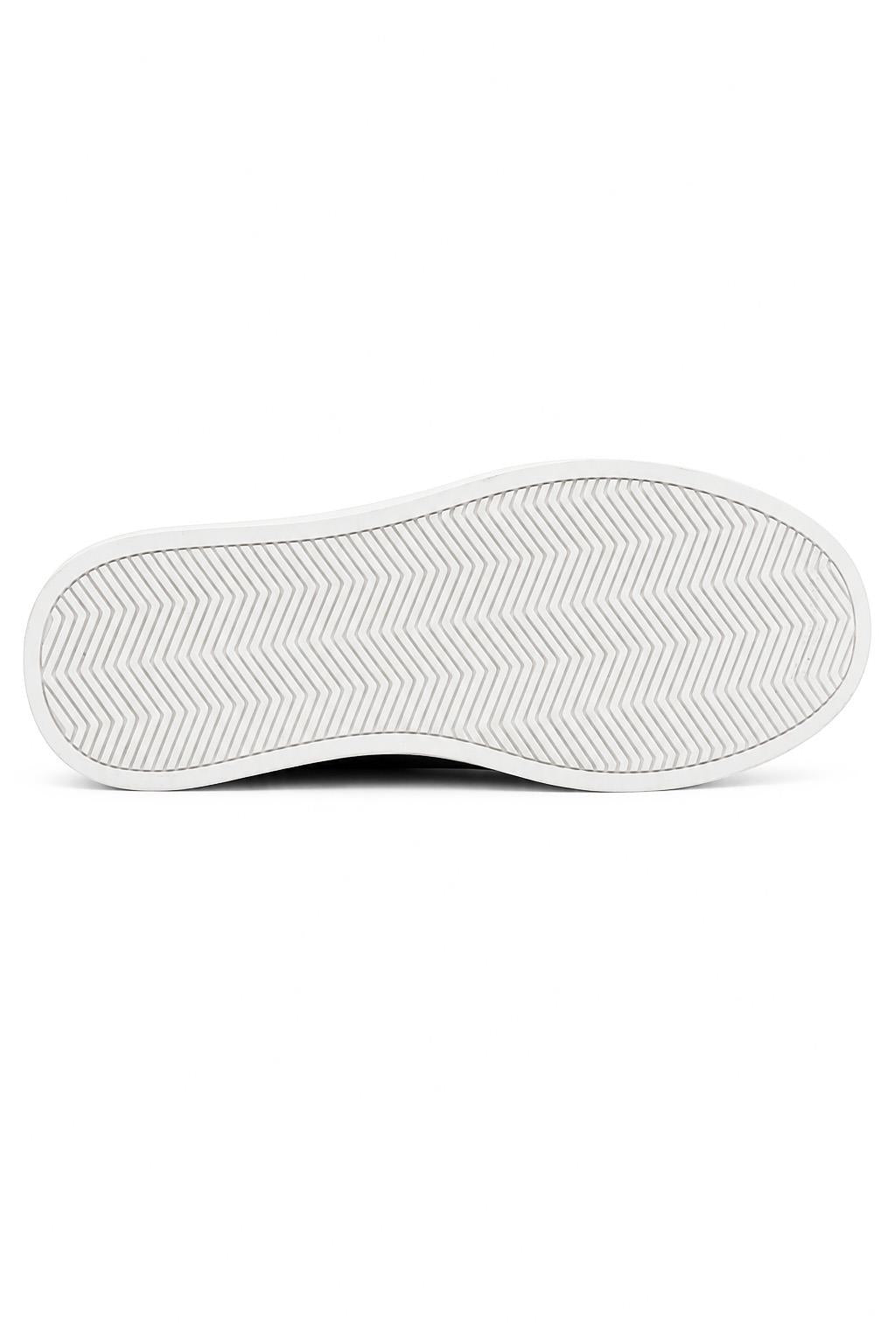 Men's Green Real Leather Lace-Up Trainers White Sole