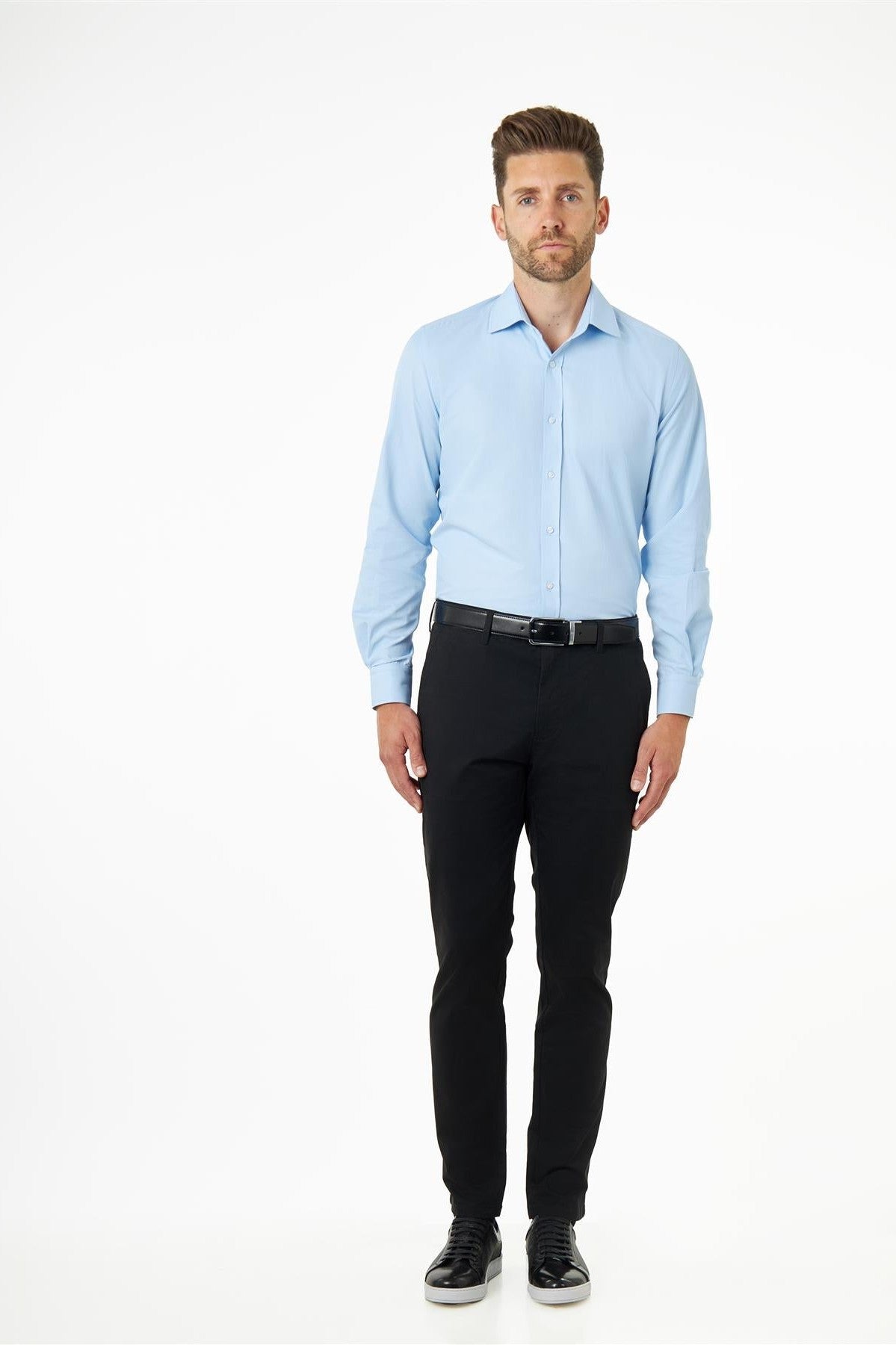 CLASSIC BLUE SINGLE CUFF TAILORED FIT SHIRT