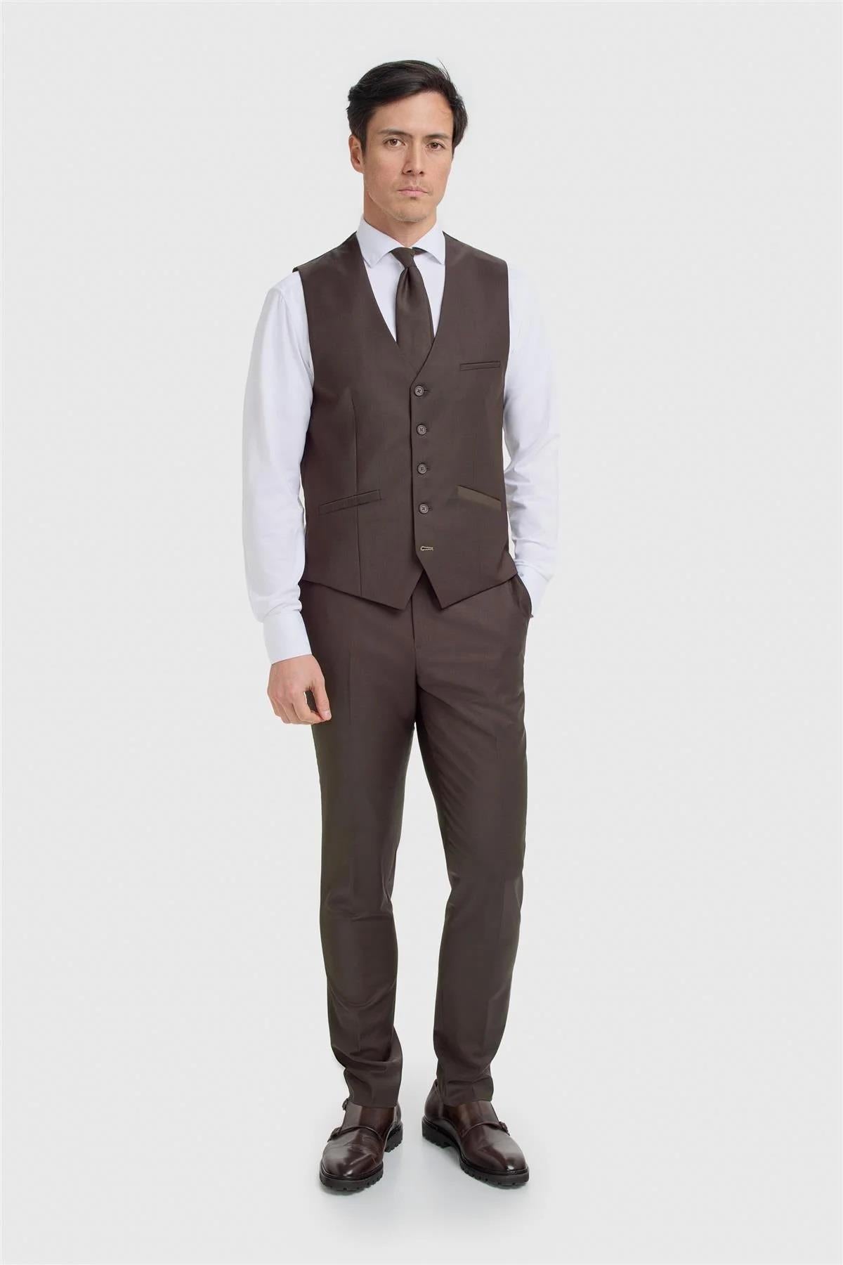 Cavani Bond Auburn Men’s Wool Blend Tailored Waistcoat