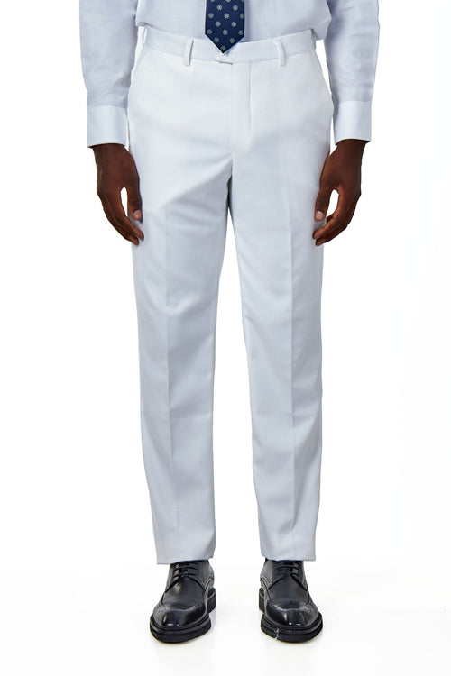 WHITE TAILORED FIT SUIT TROUSERS