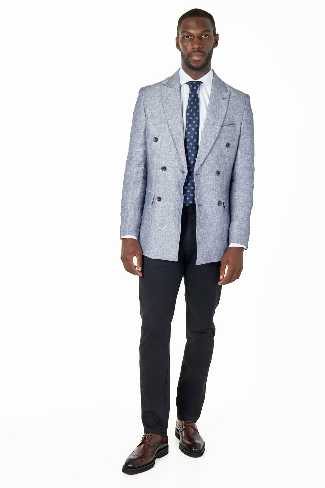 Linen Herringbone x Polyester Jacket