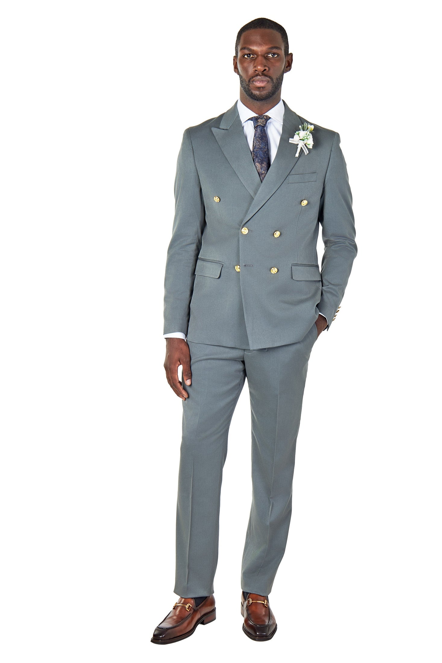 EZRA – PETROL GREEN TAILORED DOUBLE BREASTED JACKET