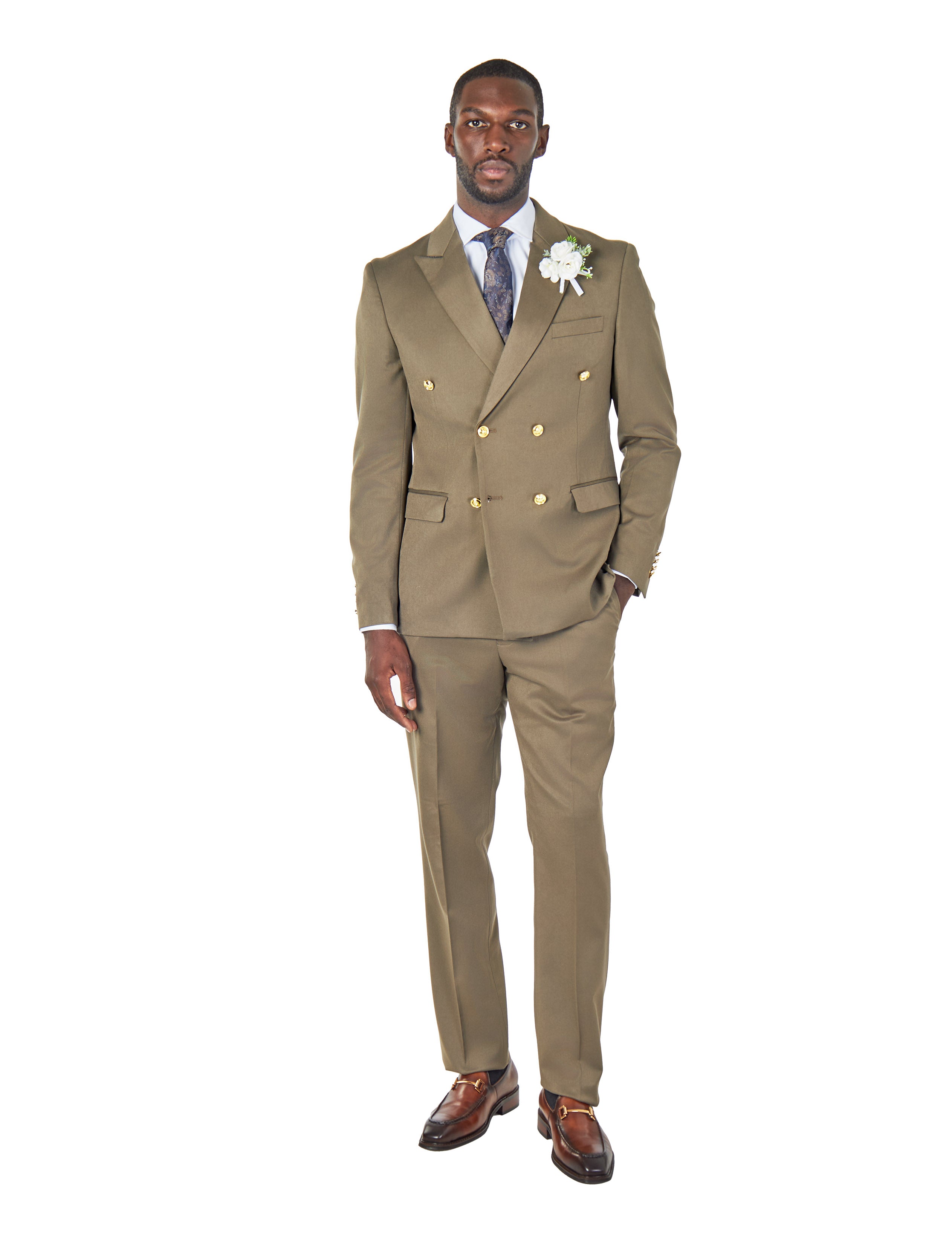 EZRA – Khaki Green Tailored Double Breasted Jacket
