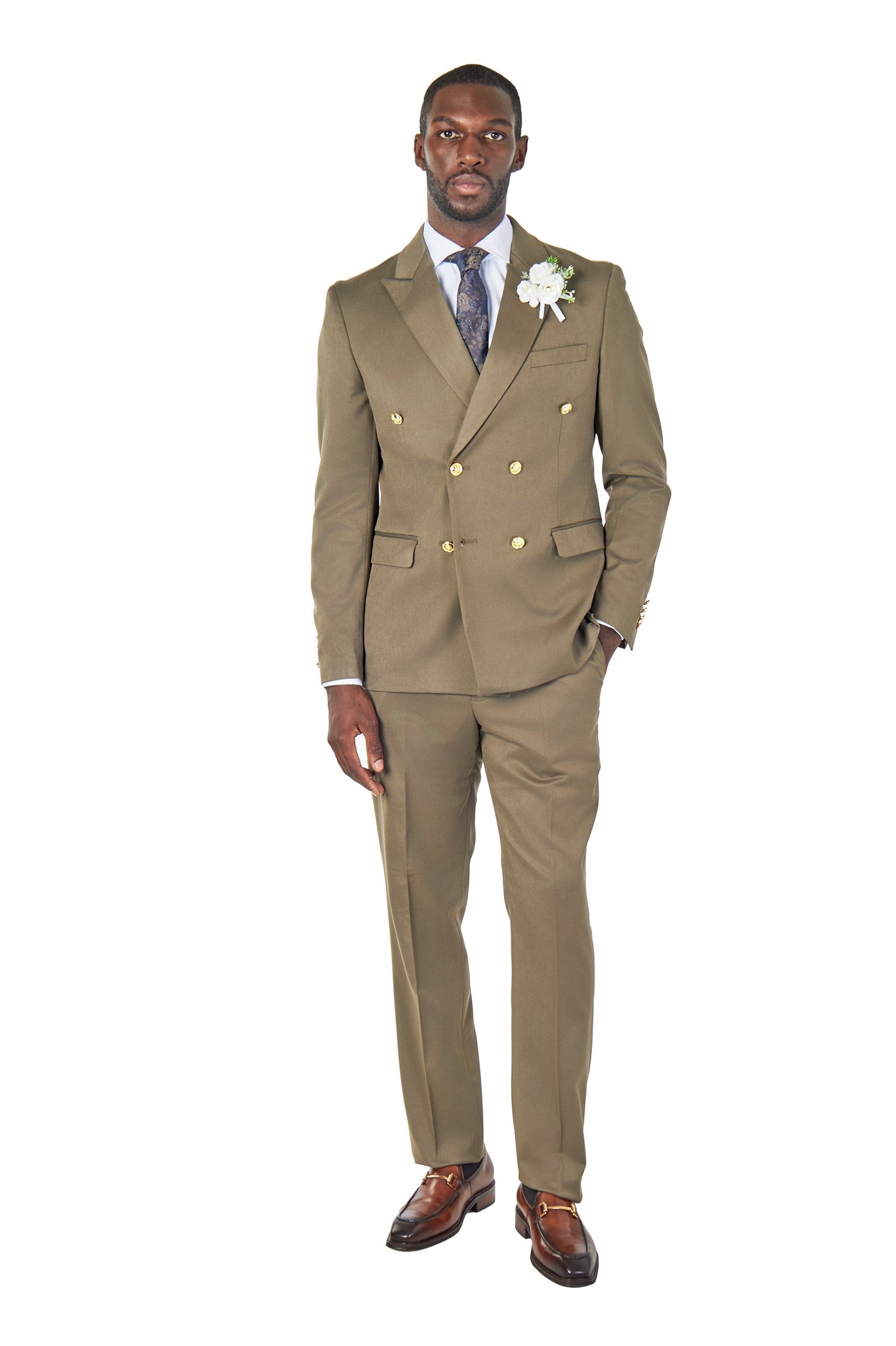 EZRA – Khaki Green Tailored Double Breasted Jacket