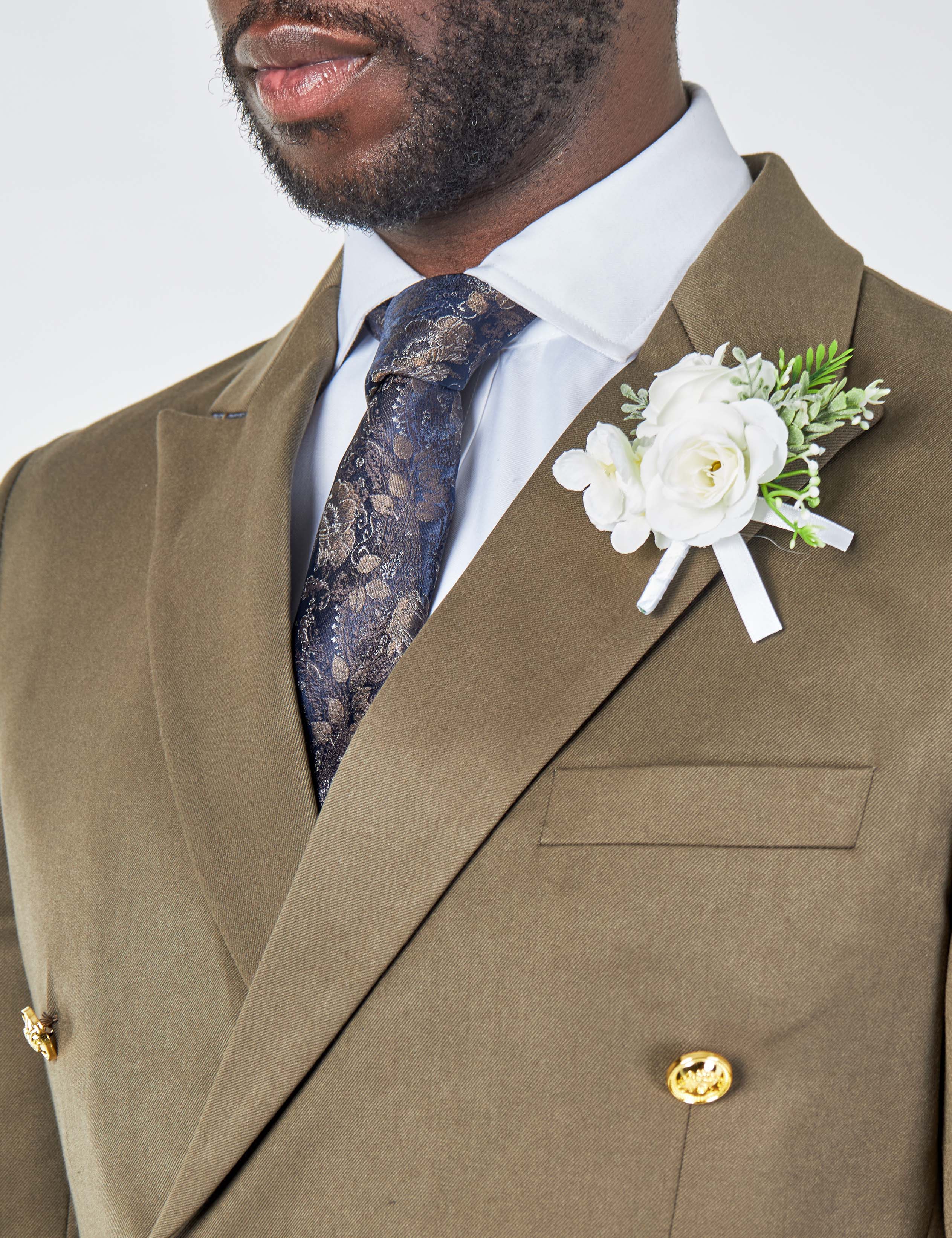EZRA – Khaki Green Tailored Double Breasted Jacket