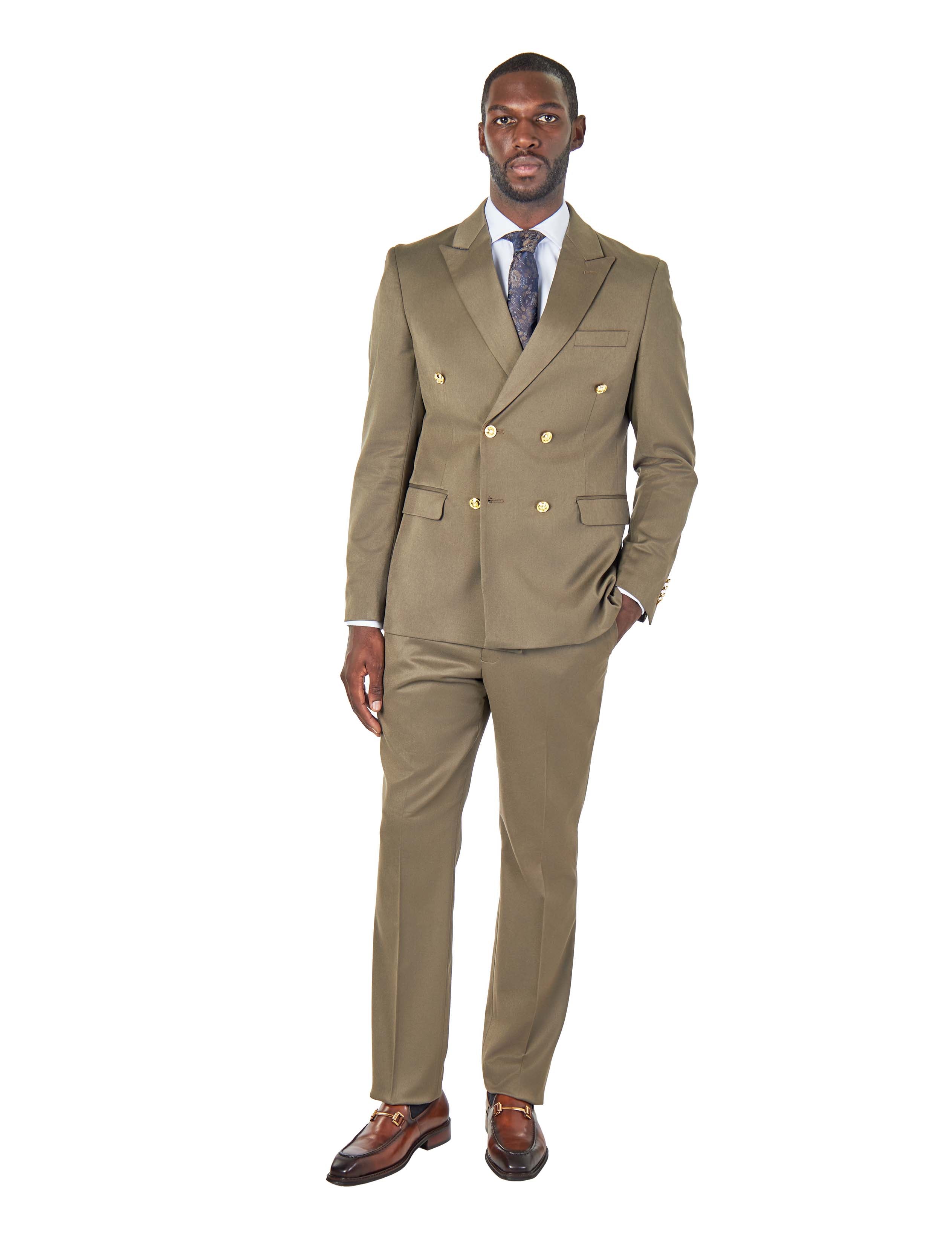 EZRA – Khaki Green Tailored Double Breasted Jacket
