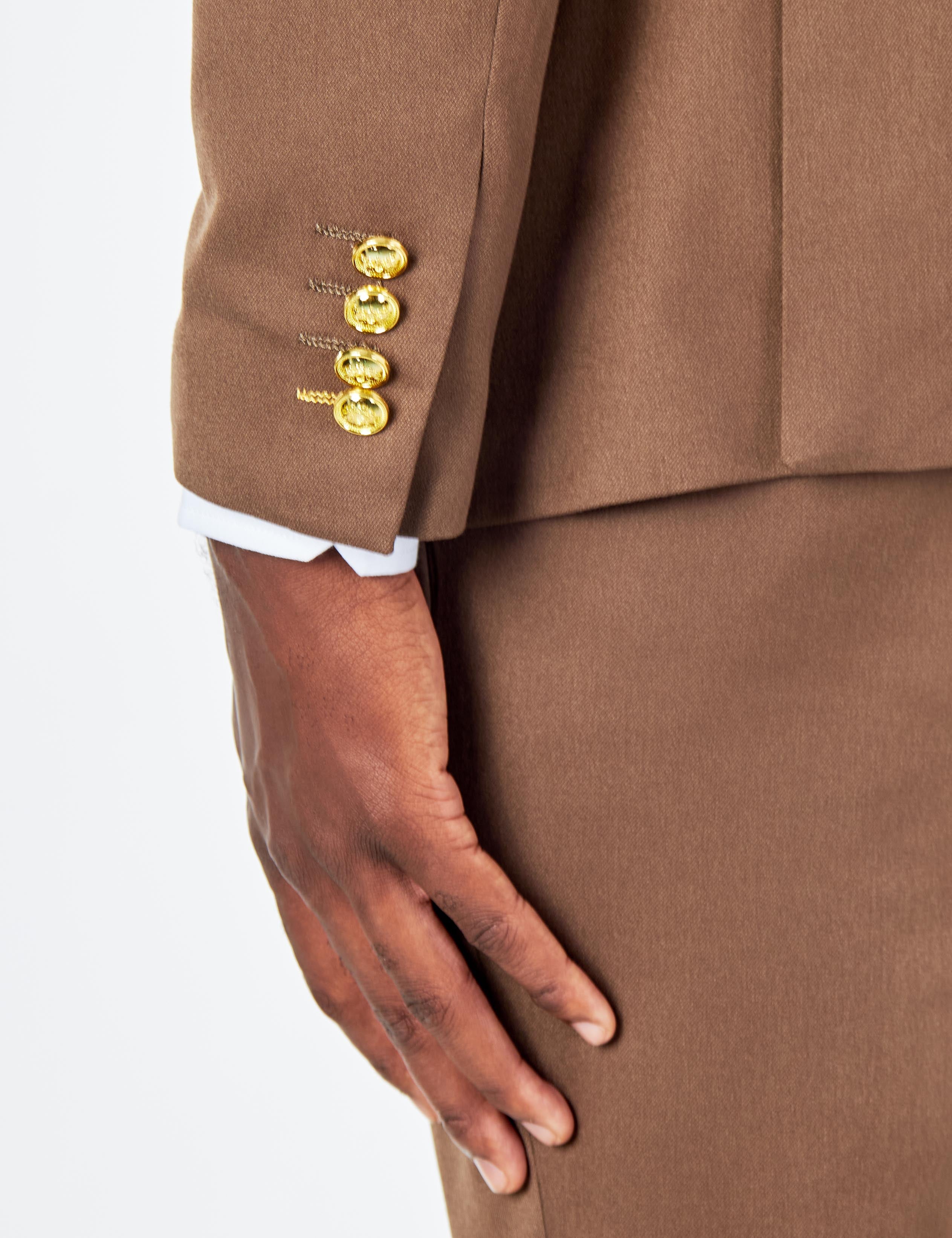 EZRA – Brown Tailored Fit Double Breasted Suit Jacket