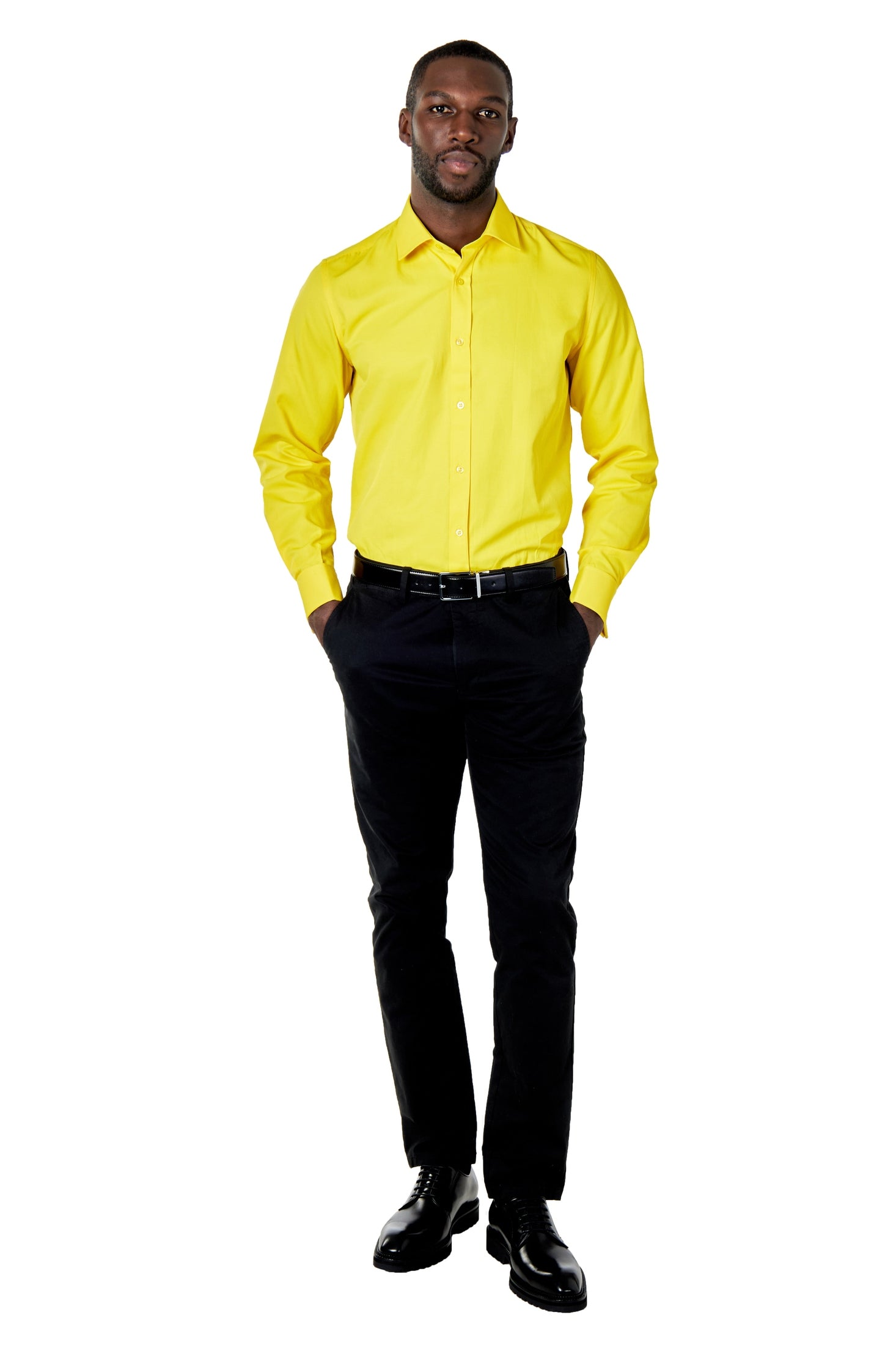 PLAIN YELLOW CLASSIC SHIRT - TAILORED FIT – MID COLLAR