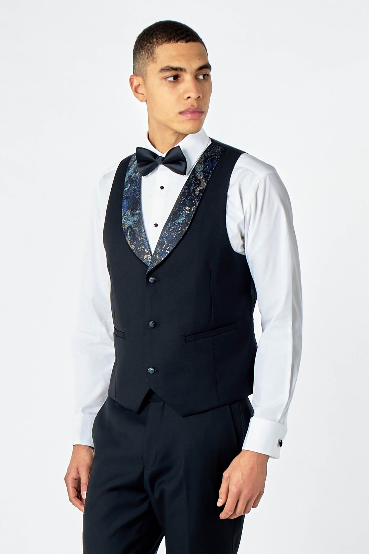 Wedding 3 Piece Suit Floral Glitter Print