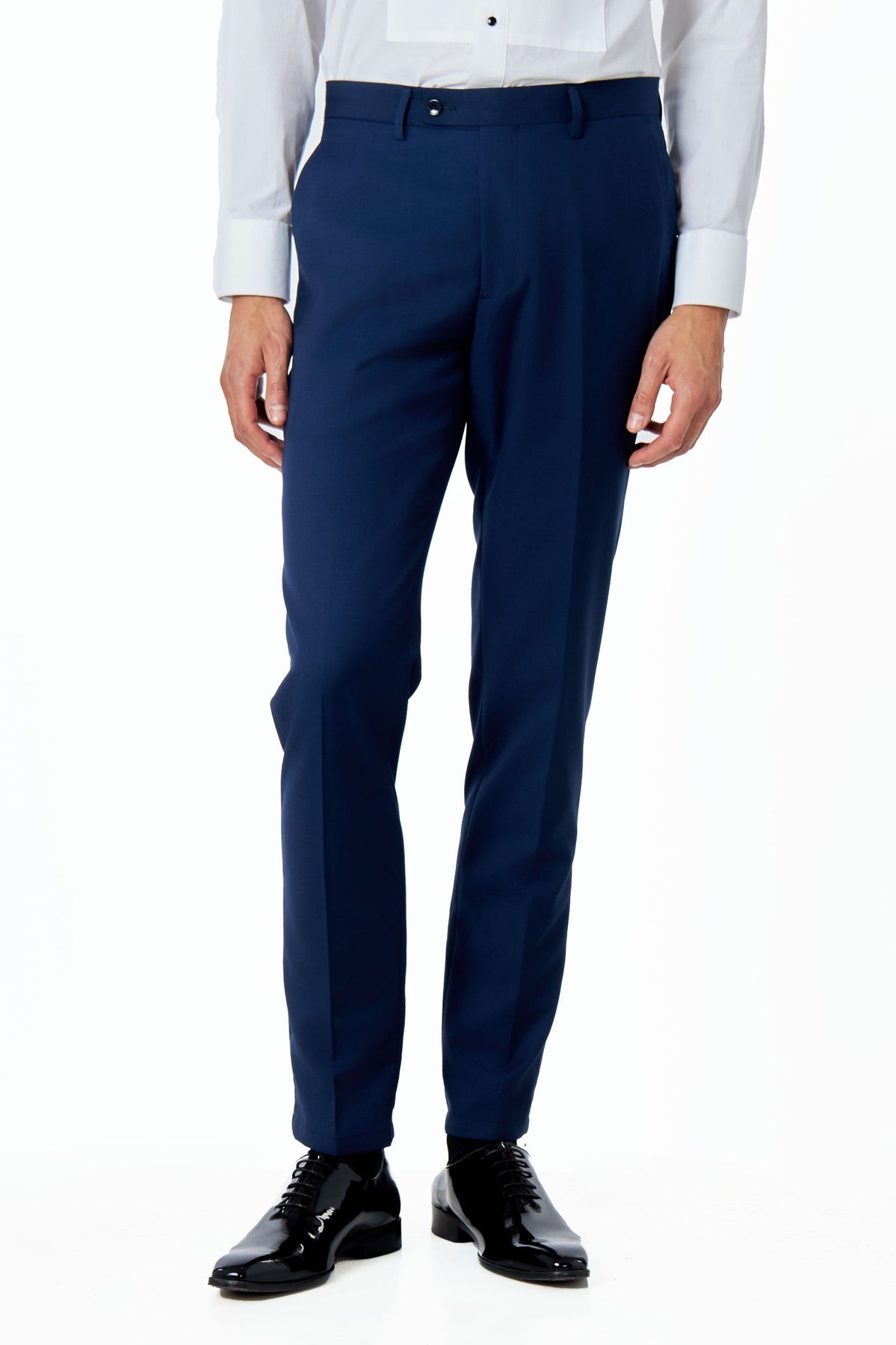 Men’s Formal Navy Blue Suit Trousers Tailored Dress Pants – XPOSED