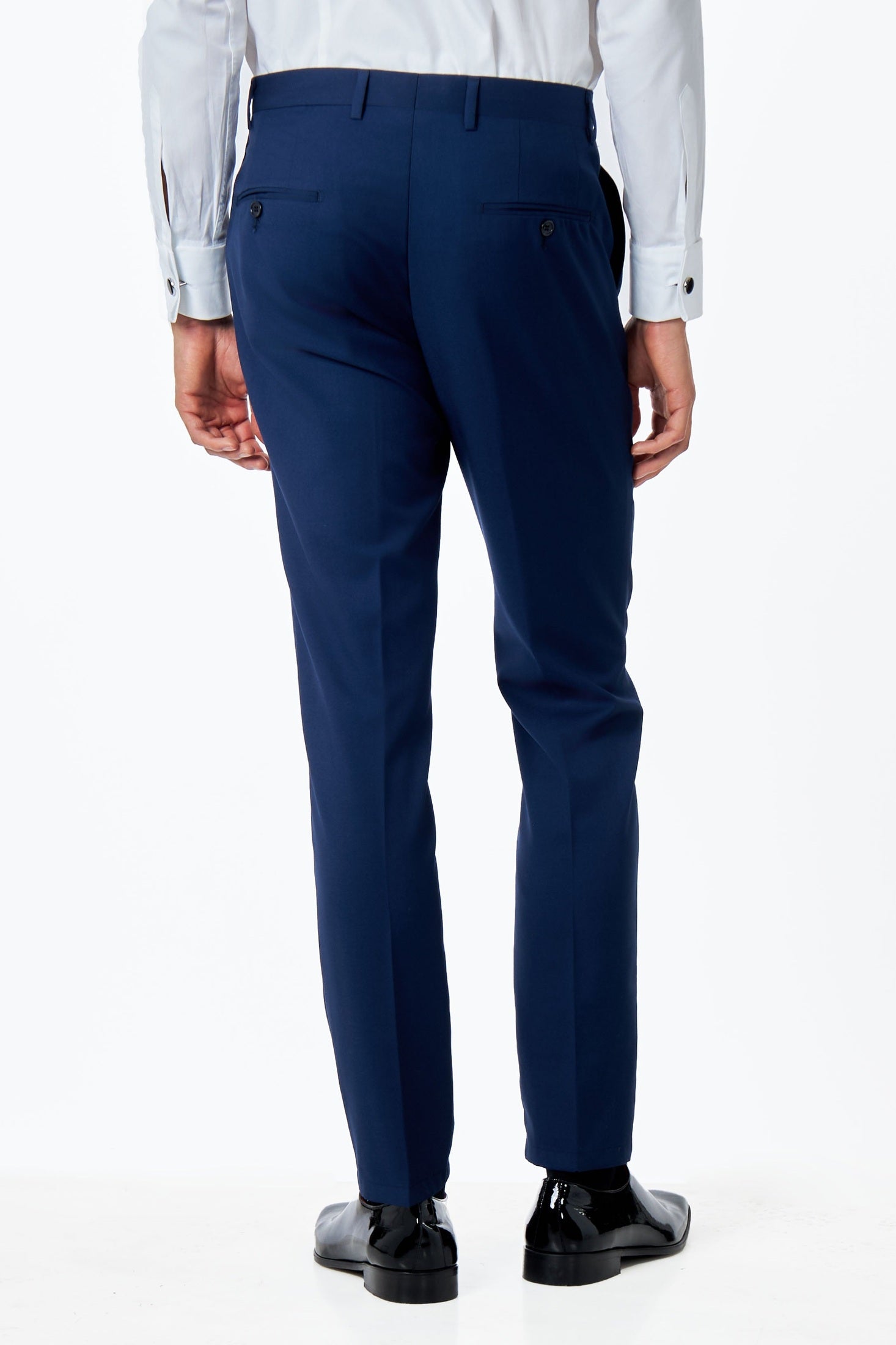 Men’s Formal Navy Blue Suit Trousers Tailored Dress Pants – XPOSED