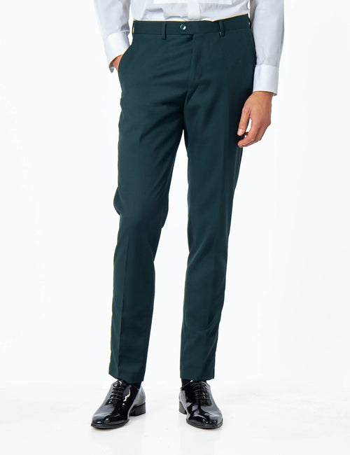 LOUIS - GREEN FORMAL TAILORED DRESS SUIT TROUSERS