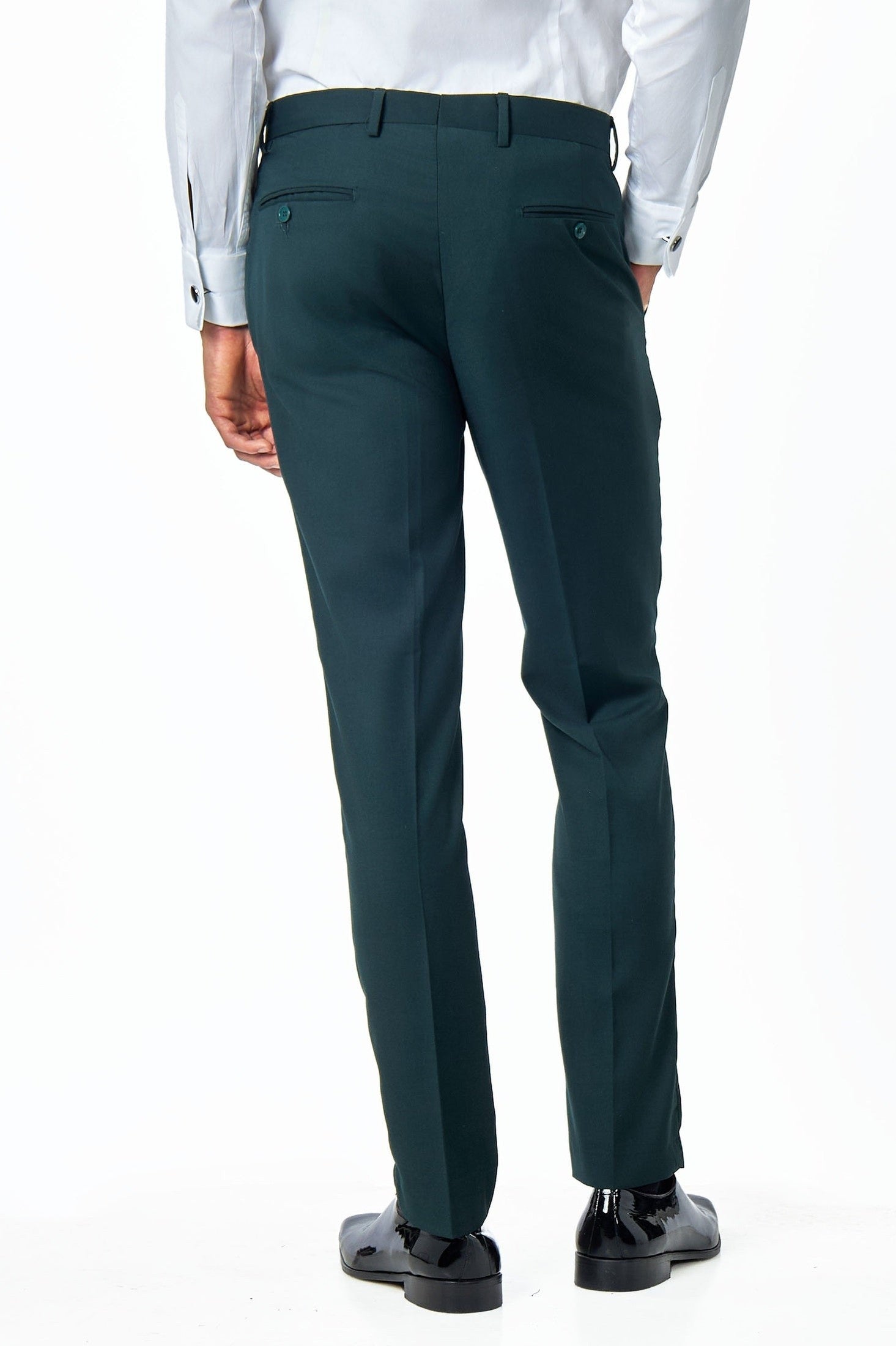 Mens Green Formal Tailored Dress Suit Trousers XPOSED Mens Green Formal Tailored Dress Suit Trousers XPOSED