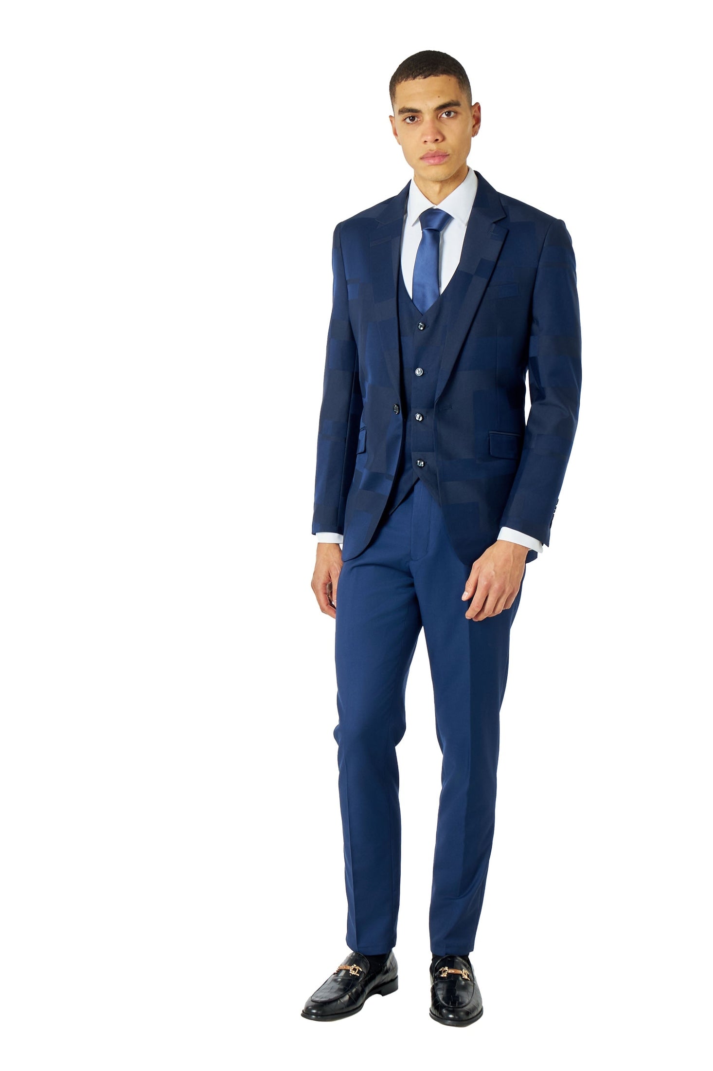 GEO PATTERN DETAILED 3 PIECE SUIT