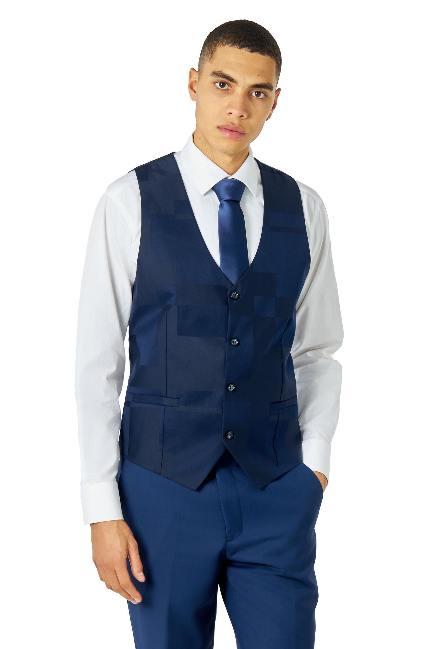 GEO PATTERN DETAILED 3 PIECE SUIT