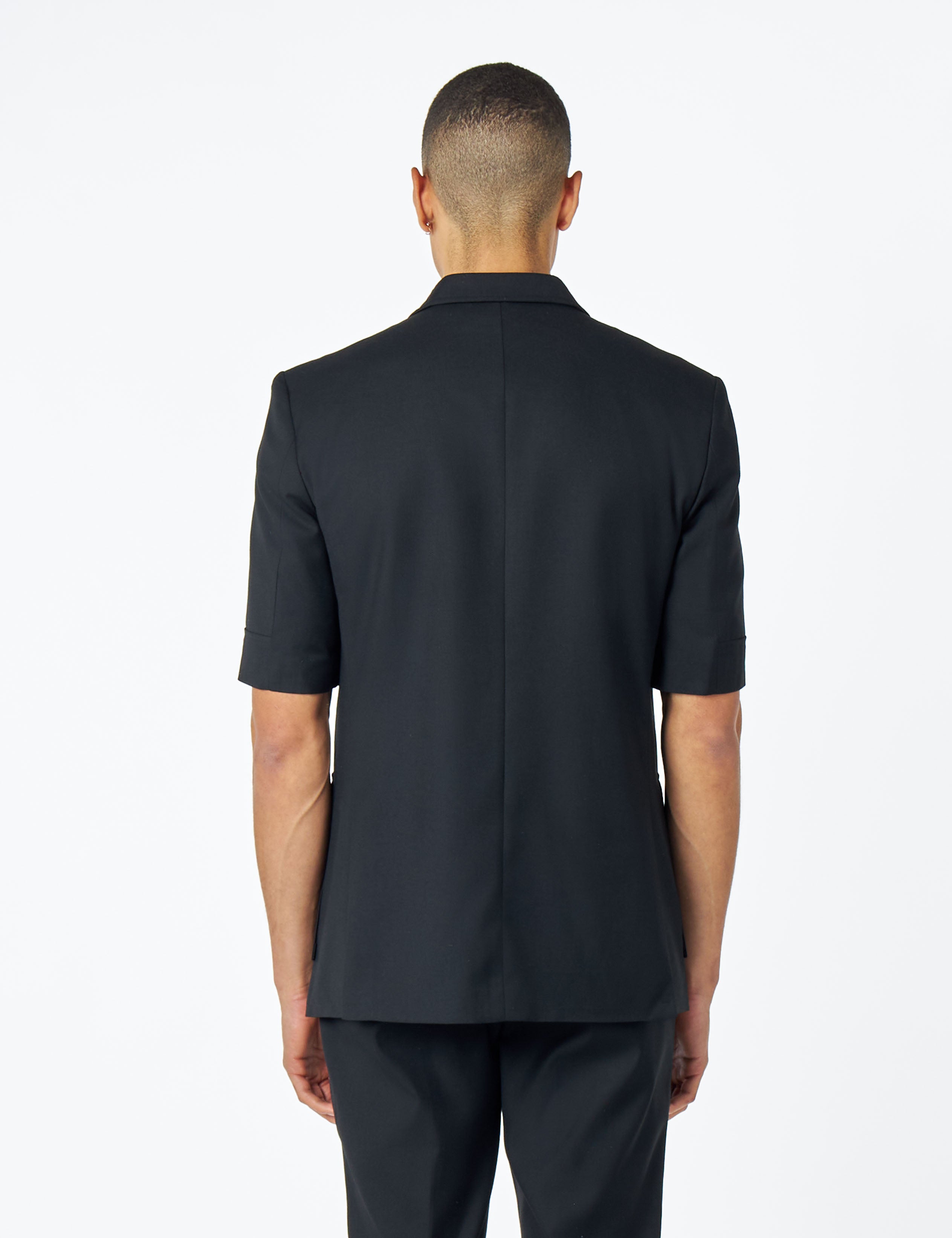 CLASSIC BLACK SAFARI SUIT JACKET SHORT SLEEVE
