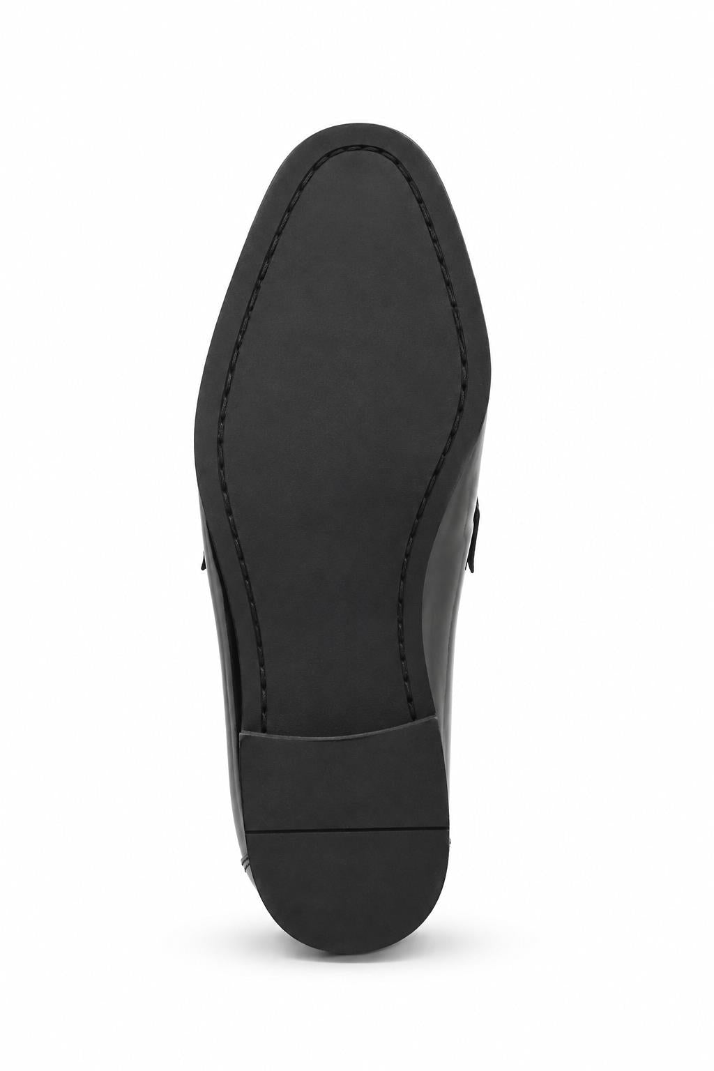 Men's Black Floral Velvet Patent Snaffle Dress Loafers